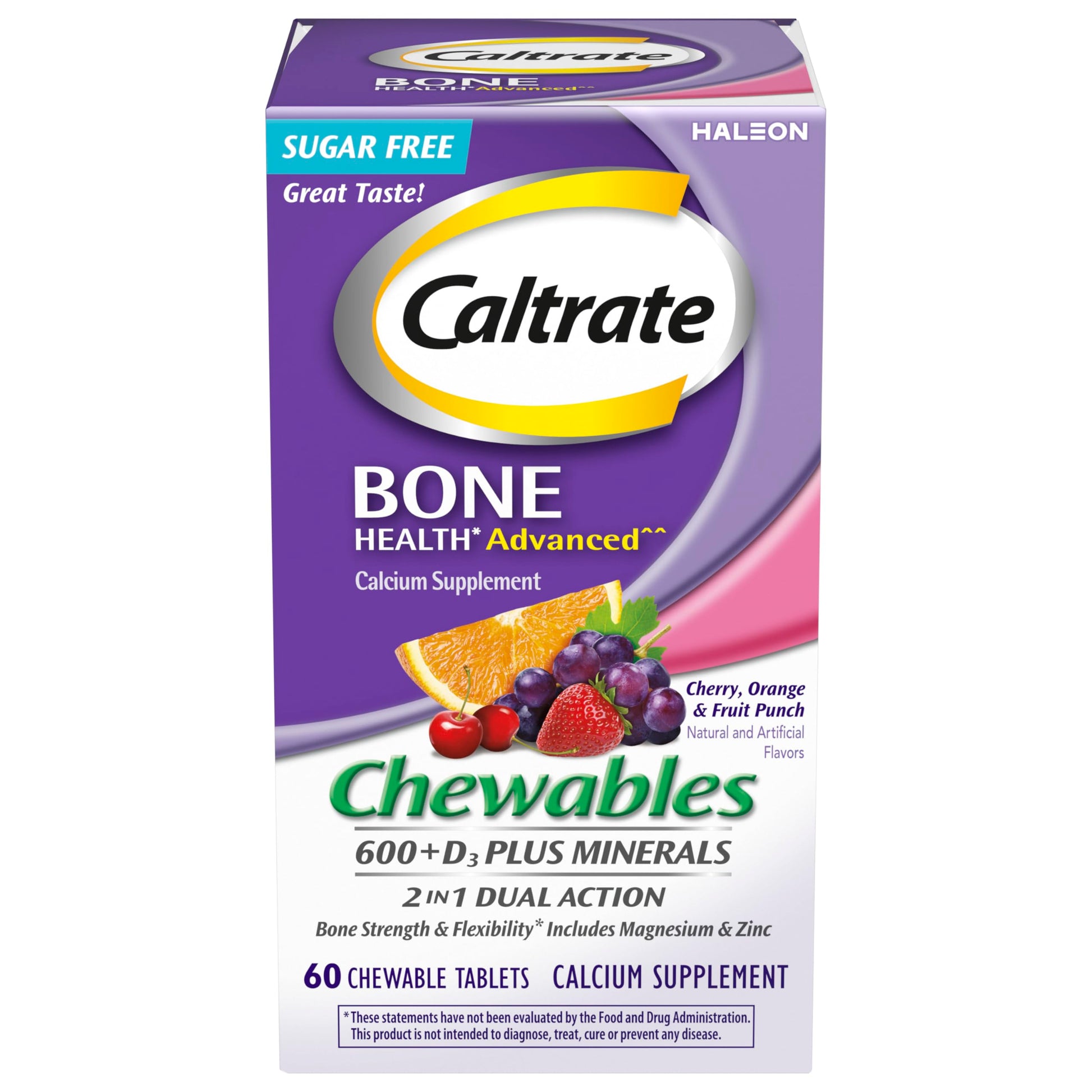 Caltrate 600+D3 Plus Minerals Calcium and Vitamin D Tablets, 60 Count