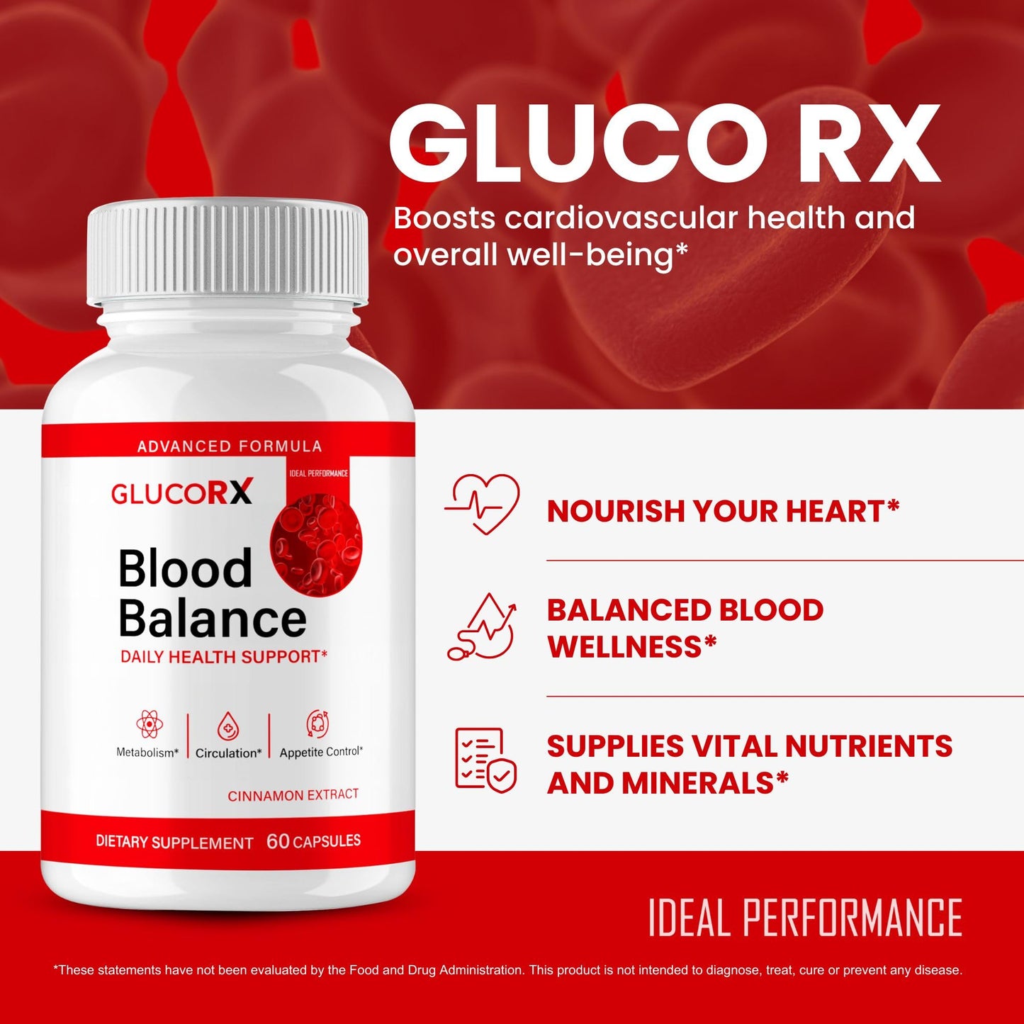 IDEAL PERFORMANCE GlucoRX Capsules 180 Capsules