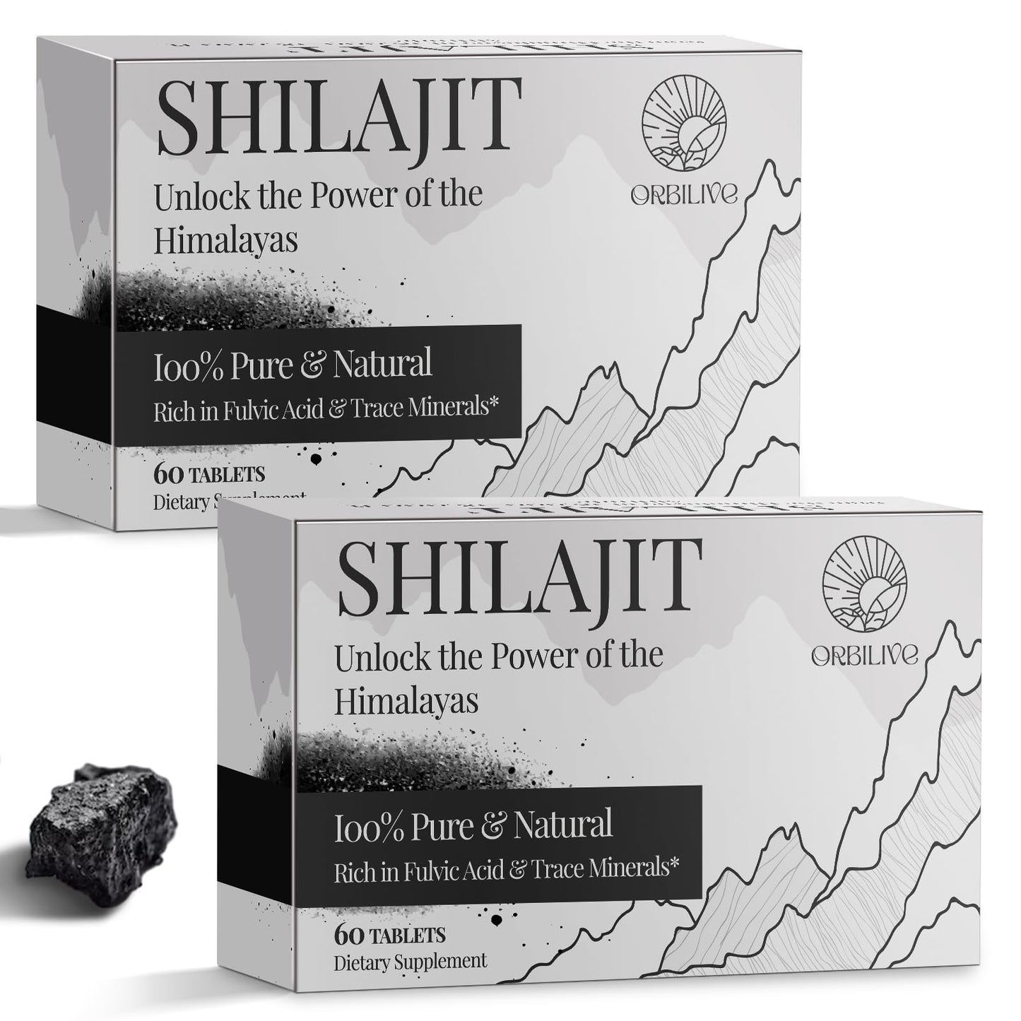 ORBILIVE Shilajit 1000 mg Tablets, 120 Count