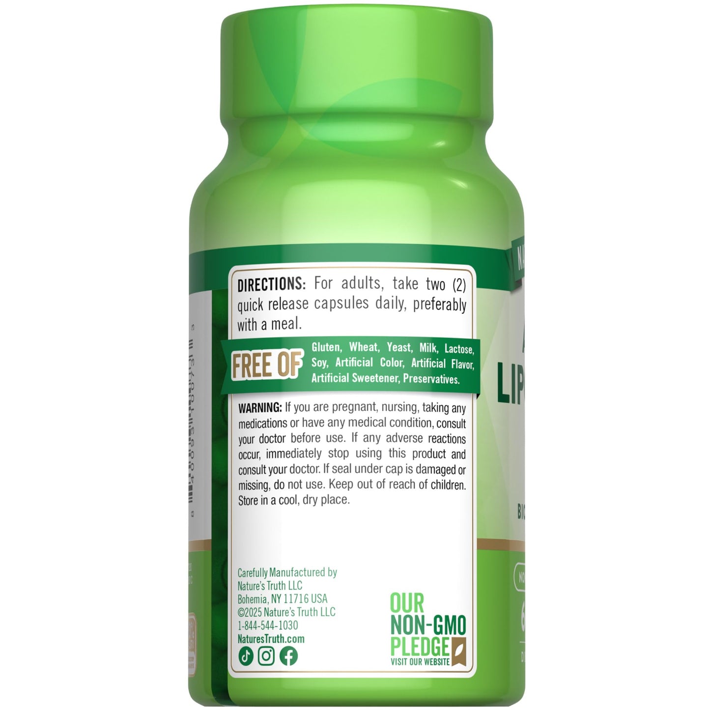 Nature's Truth Alpha Lipoic Acid 600mg Plus Biotin Optimizer, 60 Capsules