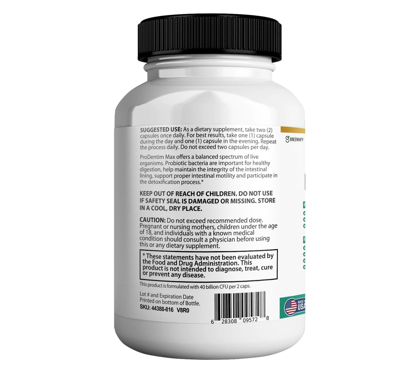 GREENVIFY ProBiotia Max 40 Billion CFU Extra Strength Oral Probiotic Supplement Capsule, 60 Capsules