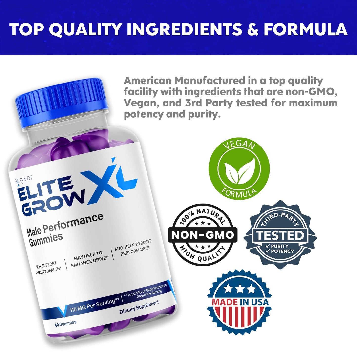 Syvor Elite Grow XL Gummies 60 Count
