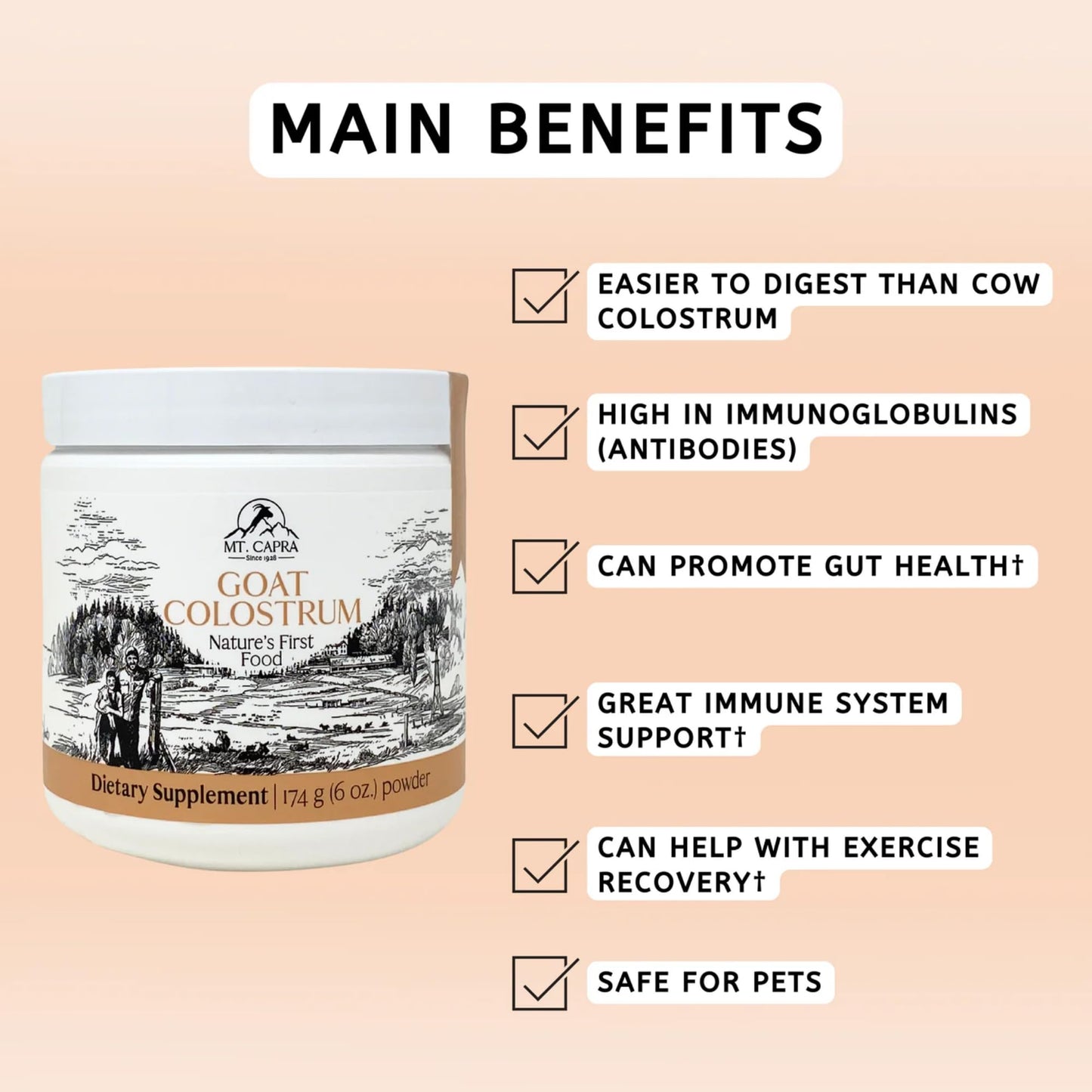 Mt. Capra Goat Colostrum Powder 6 Ounces