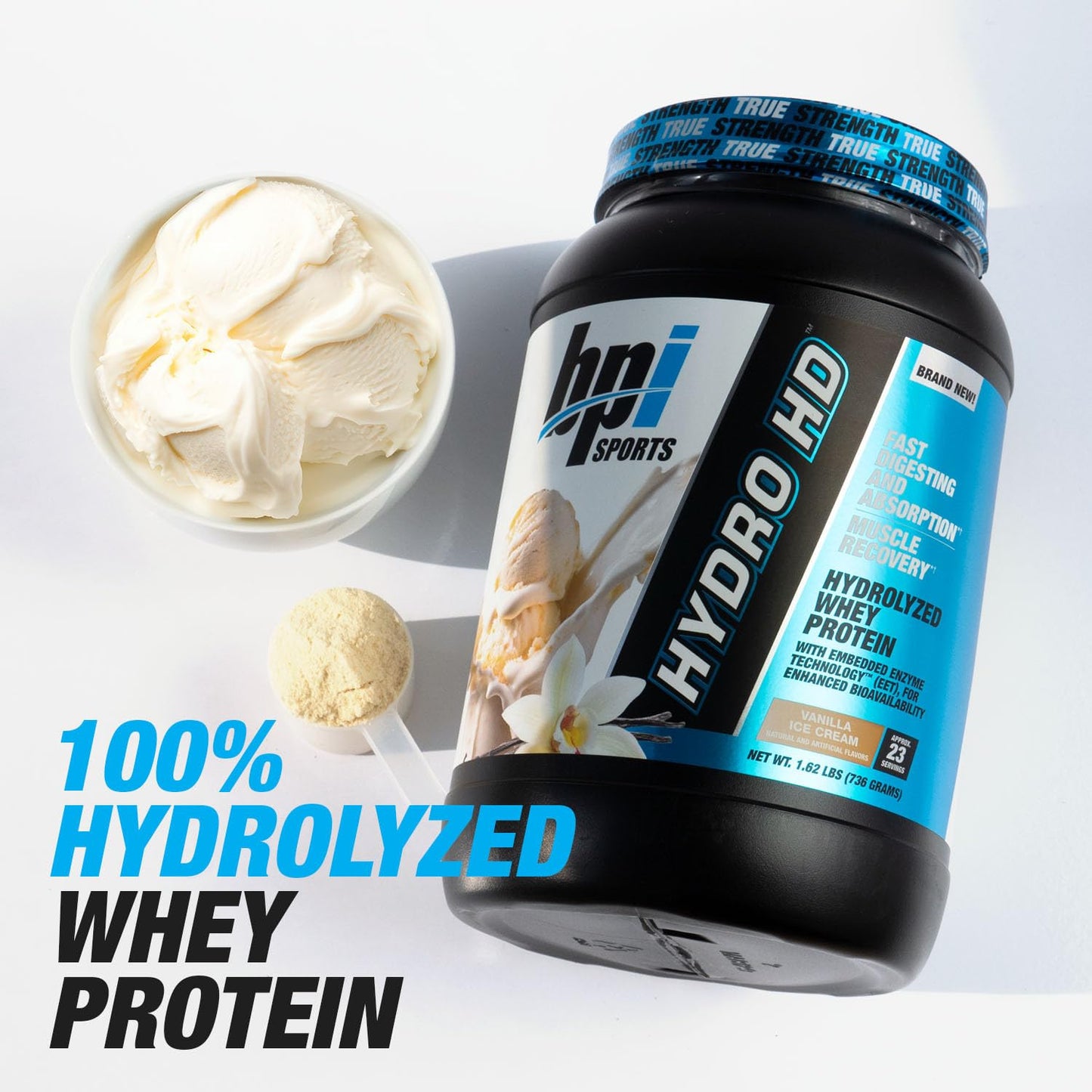 BPI Sports Hydro HD 100% Hydrolyzed Whey Protein Powder, 31 Servings
