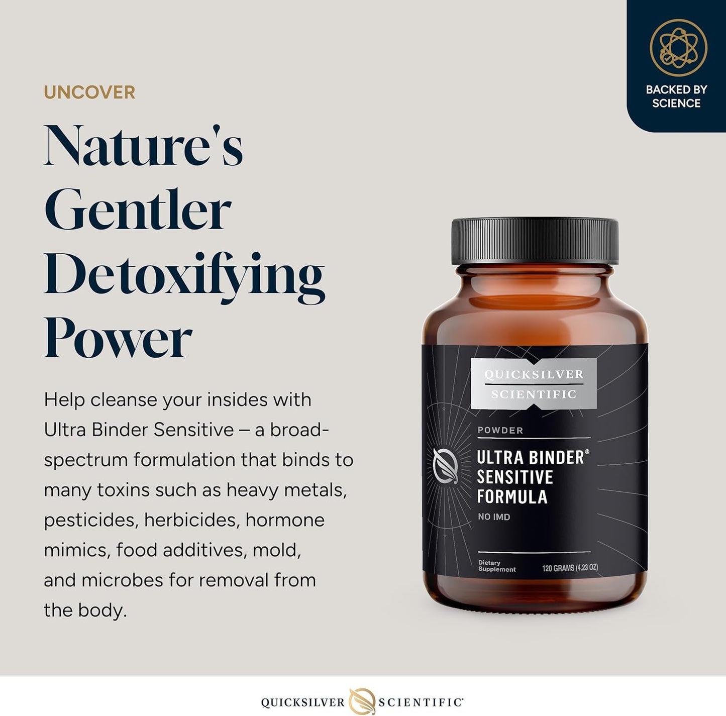 Quicksilver Scientific Ultra Binder Sensitive Formula Bentonite Clay Powder, 4.23 Ounce