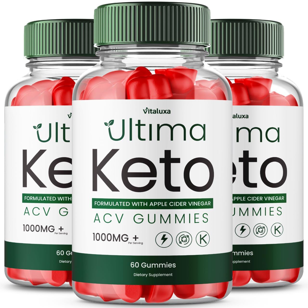 Vitaluxa Ultima Keto ACV Gummies, 180 Gummies, 525 mg per gummy