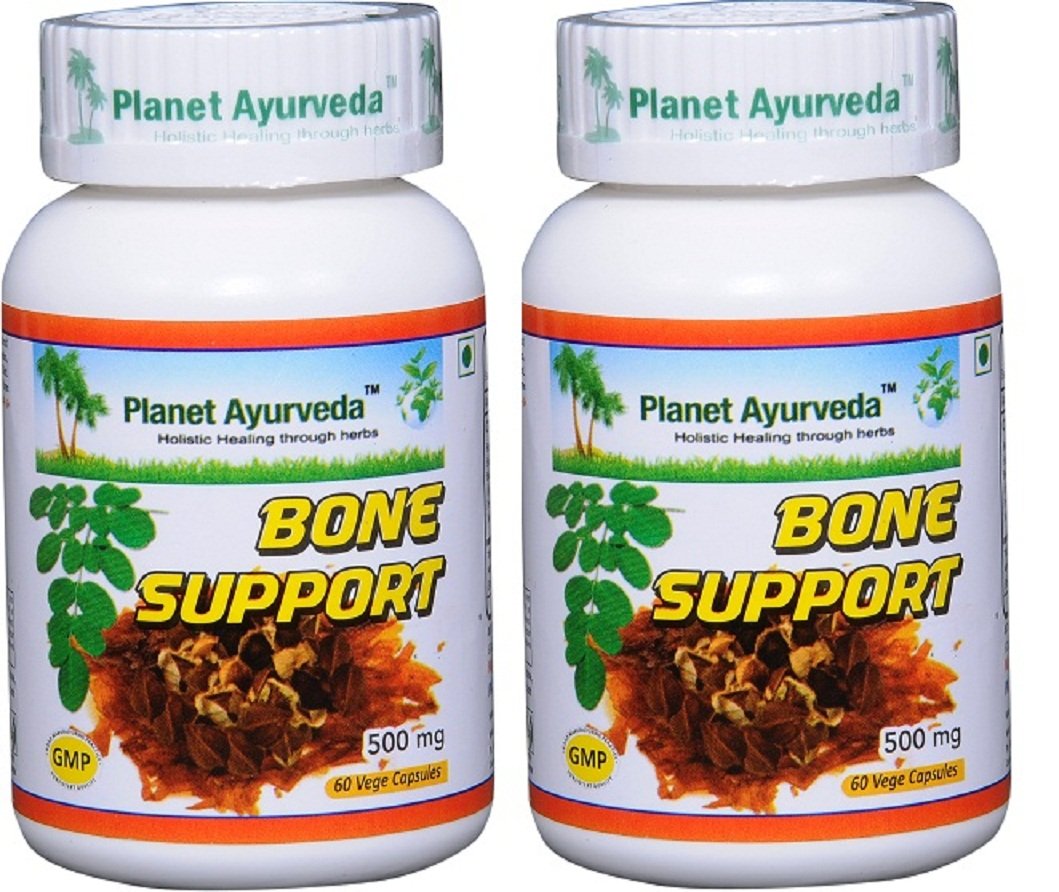 Planet Ayurveda Bone Support 500mg Veg Capsules, 2 Bottles