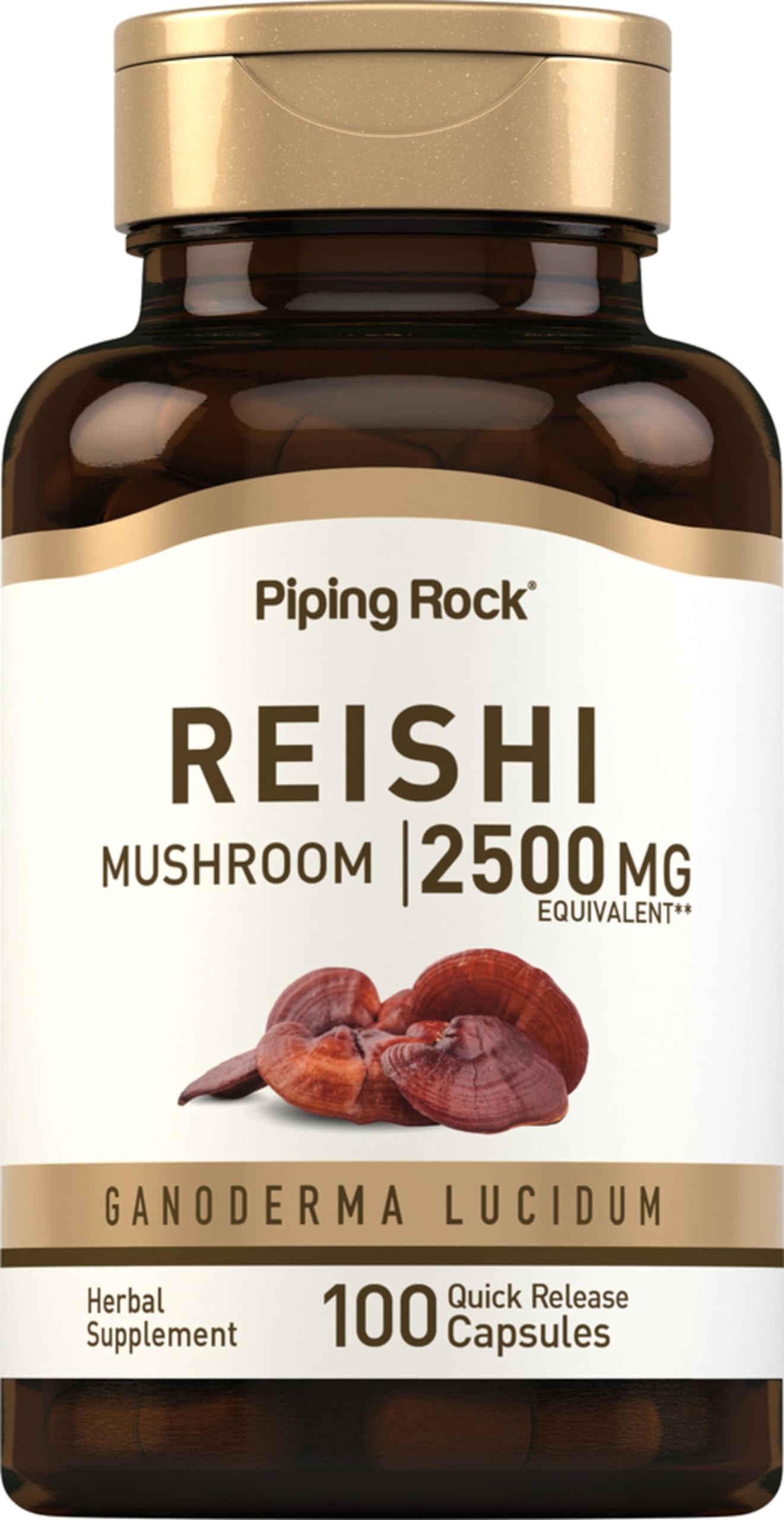 Piping Rock Reishi Mushroom Capsules, 100 Count