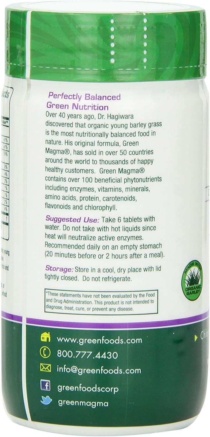 Green Foods Green Magma Nutritional Supplement, 500 Tablets