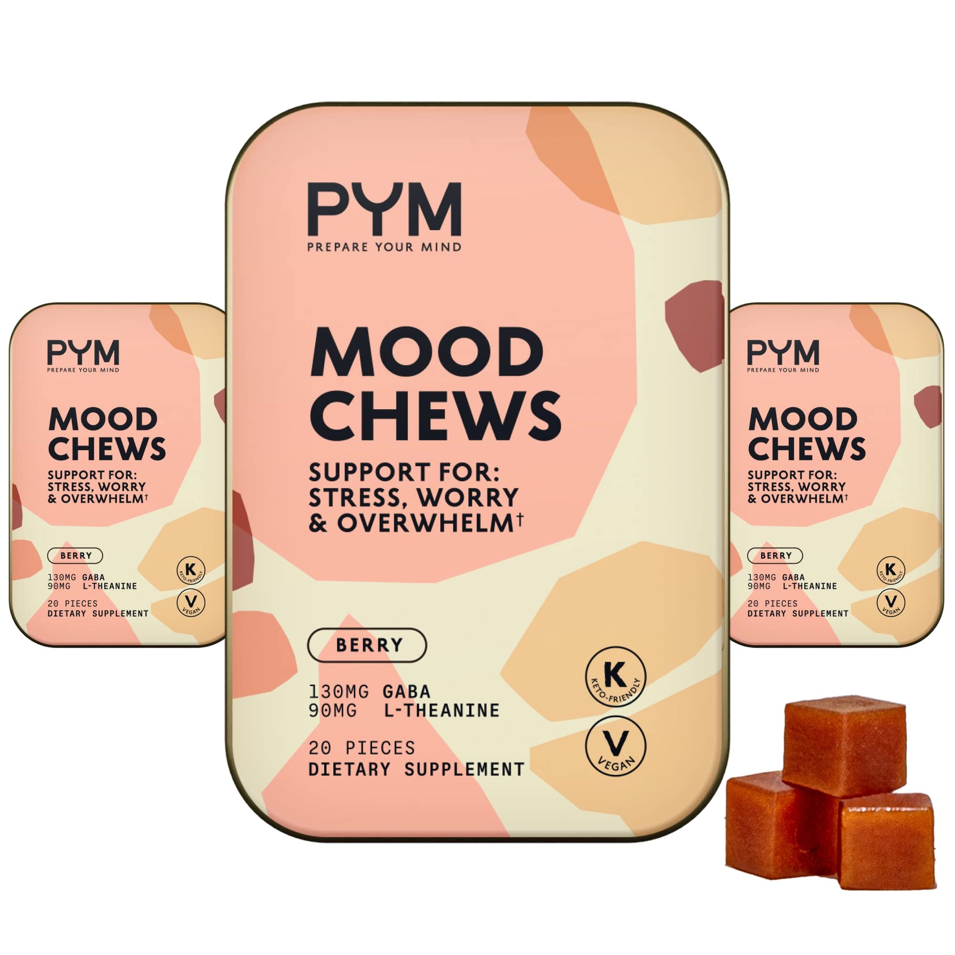 PYM Health Berry Mood Chews Gummy 60 Count