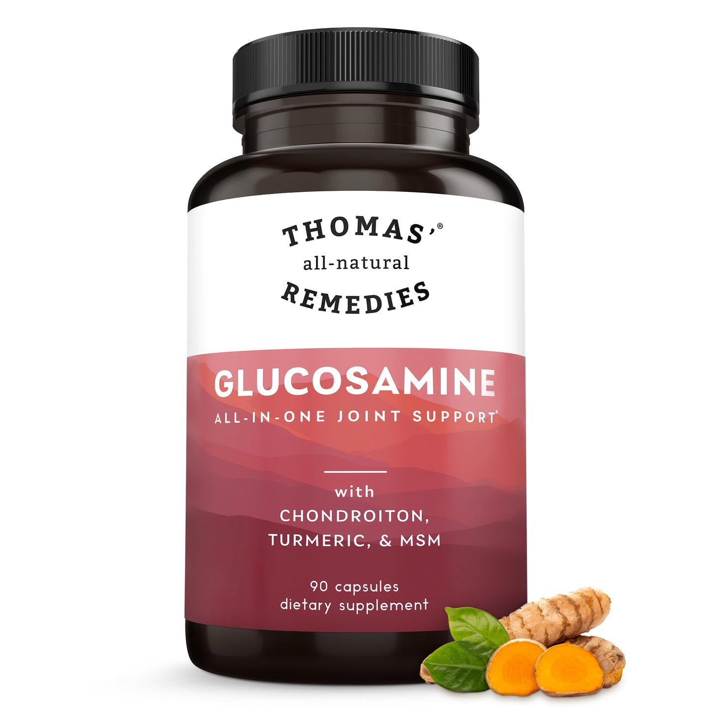 Thomas' all-natural Remedies Glucosamine Chondroitin Joint Support with MSM Capsules, 90 Count