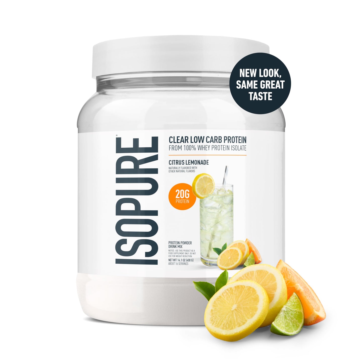 Isopure Clear Whey Isolate Protein Powder Citrus Lemonade, 14.1 oz