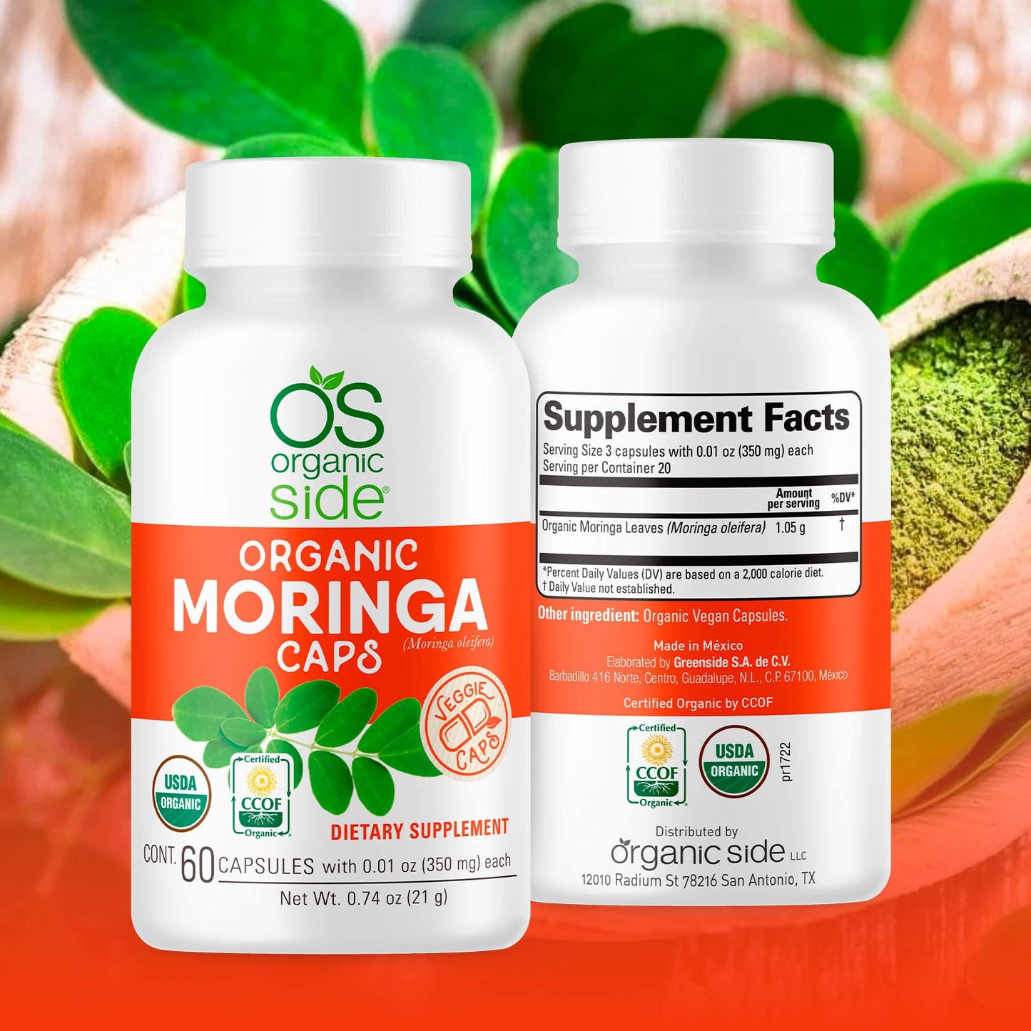 OS Organic Side Organic Moringa Capsules, 60 Capsules