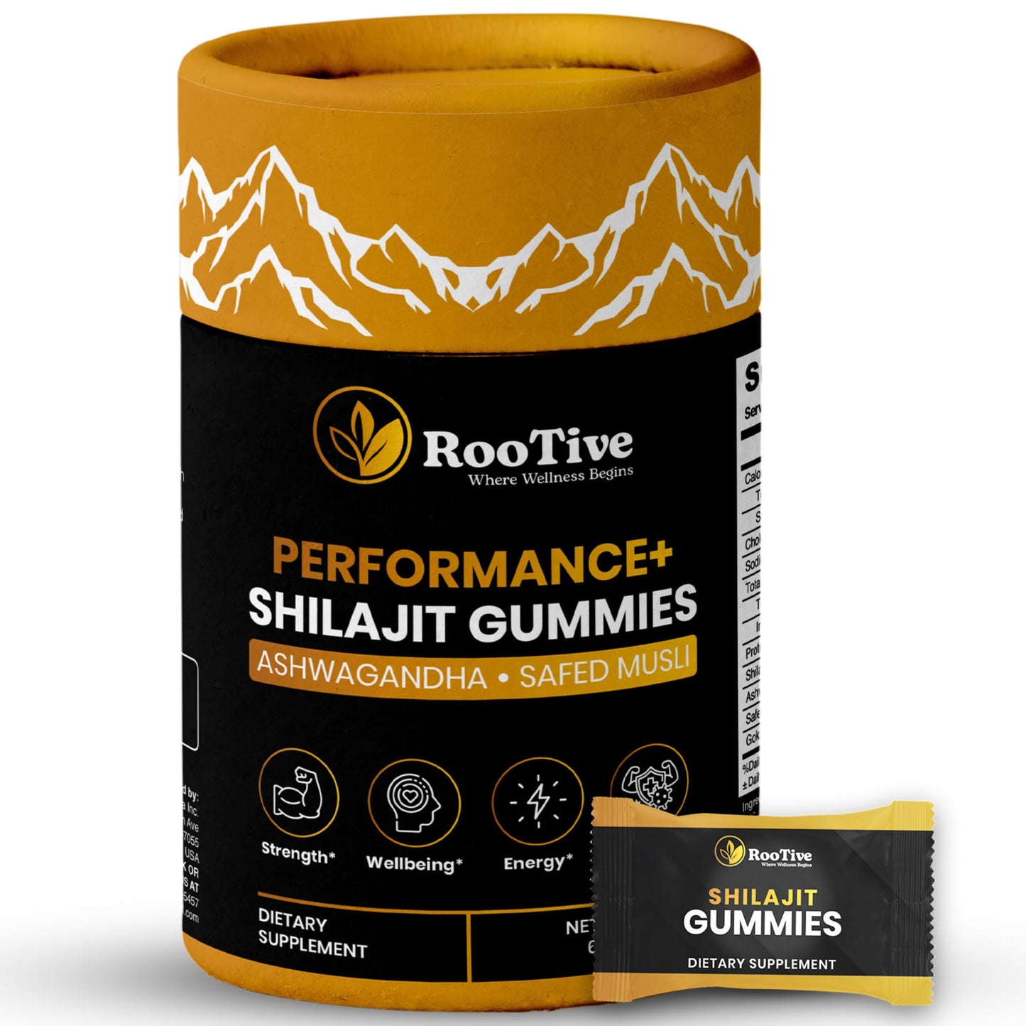 ROOTIVE Shilajit Gummies with Ashwagandha, Safed Musli & Gokshura, 60 Vegan Gummies