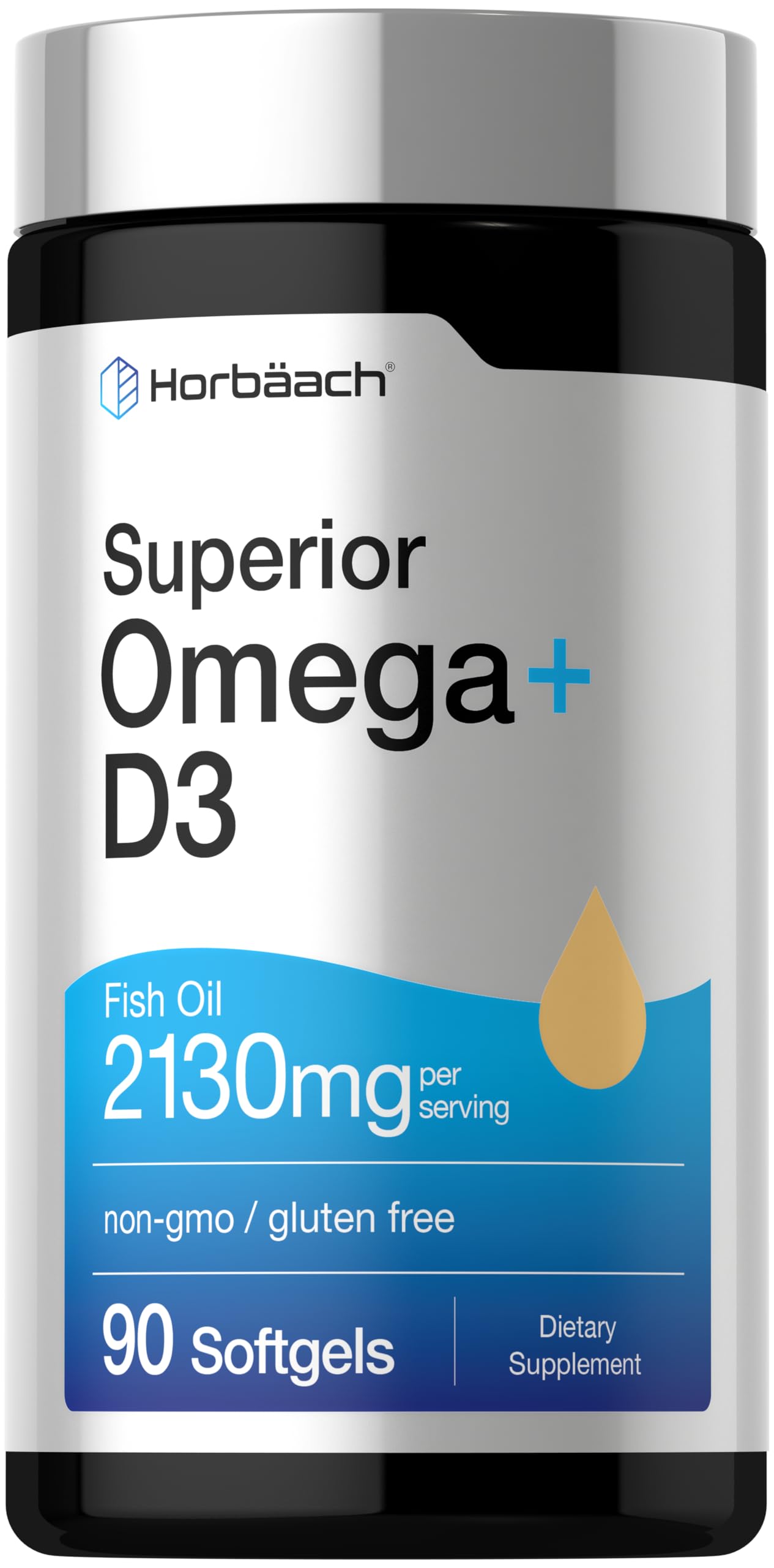 Horbäach Omega + D3 Softgels, 90 Count
