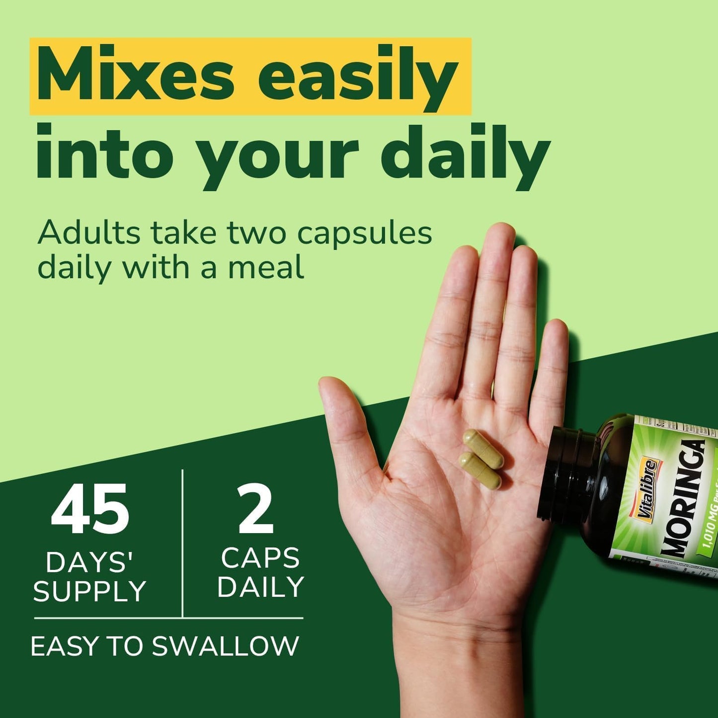 Vitalibre Moringa 1,010 mg Capsule, 90 Count