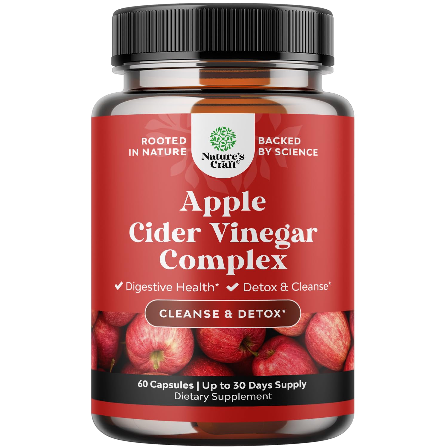 Natures Craft Cleansing Apple Cider Vinegar Capsule, 60 Count