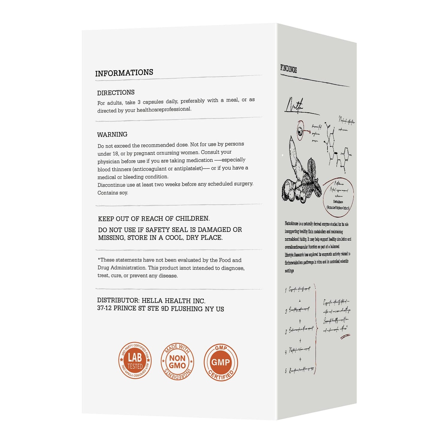 Nano One Nattokinase with CoQ10 Heart Health Supplement Capsules 90 Count