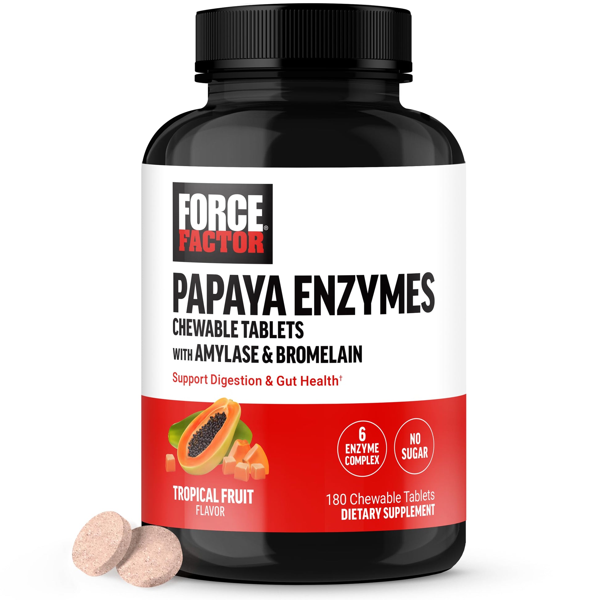 Force Factor Papaya Enzymes Complex 180 Tablets