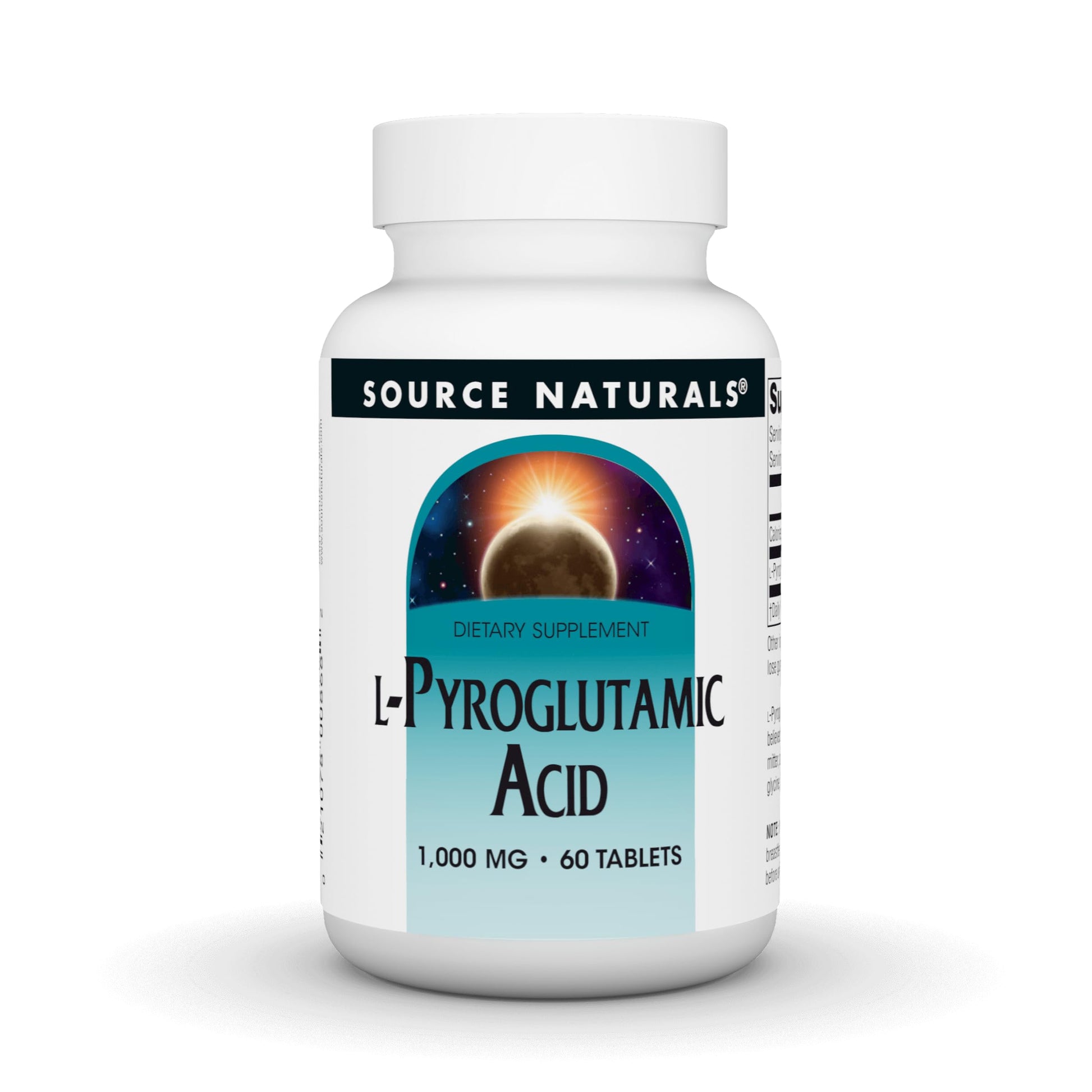 Source Naturals L-Pyroglutamic Acid 1000 mg Tablets, 60 Count