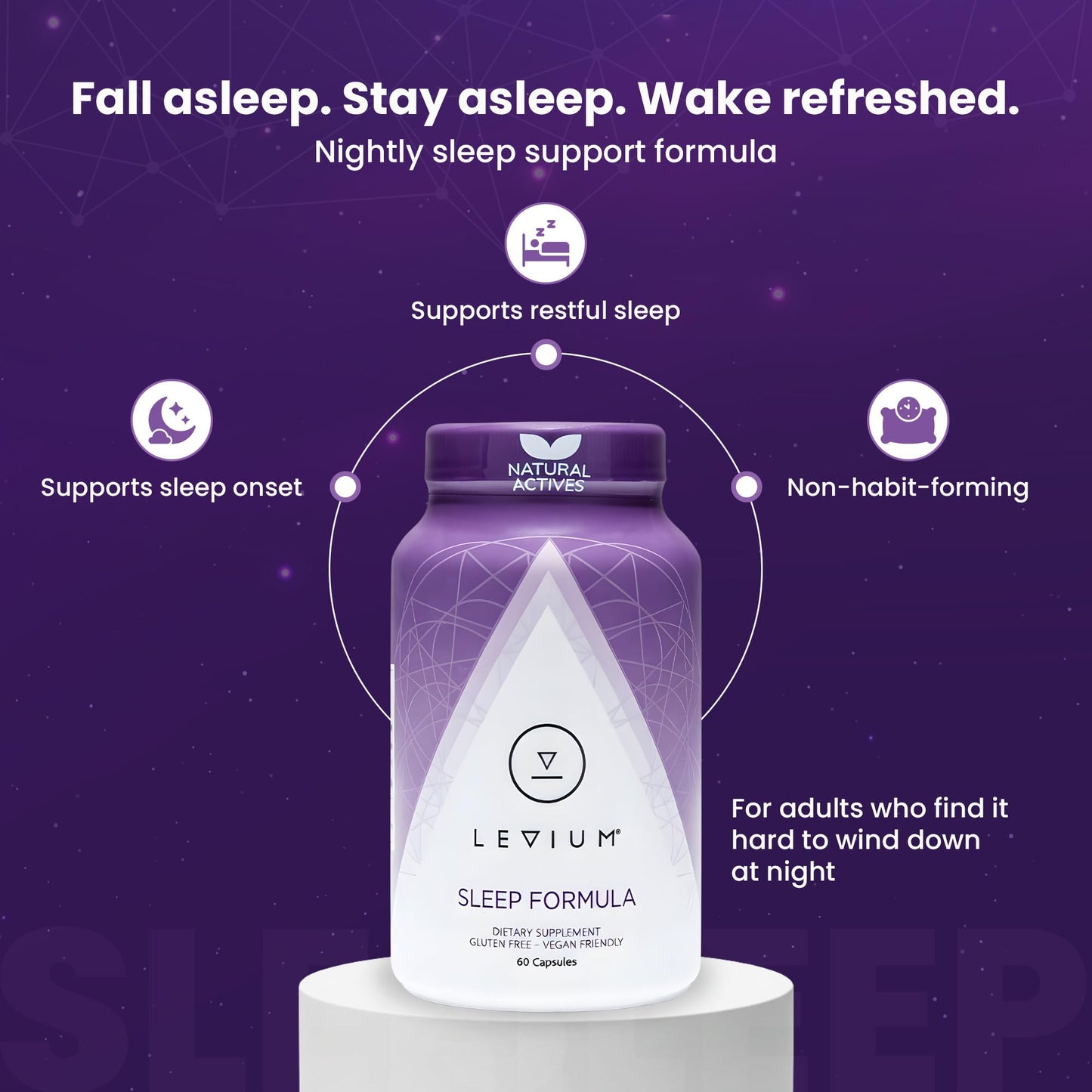 Levium Sleep Formula Supplement Capsules 60 Count