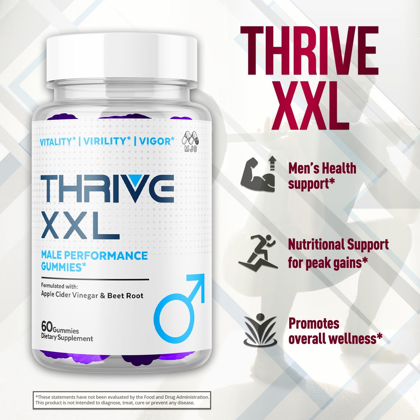 MJO Thrive XXL Gummies Gummy 60 Count