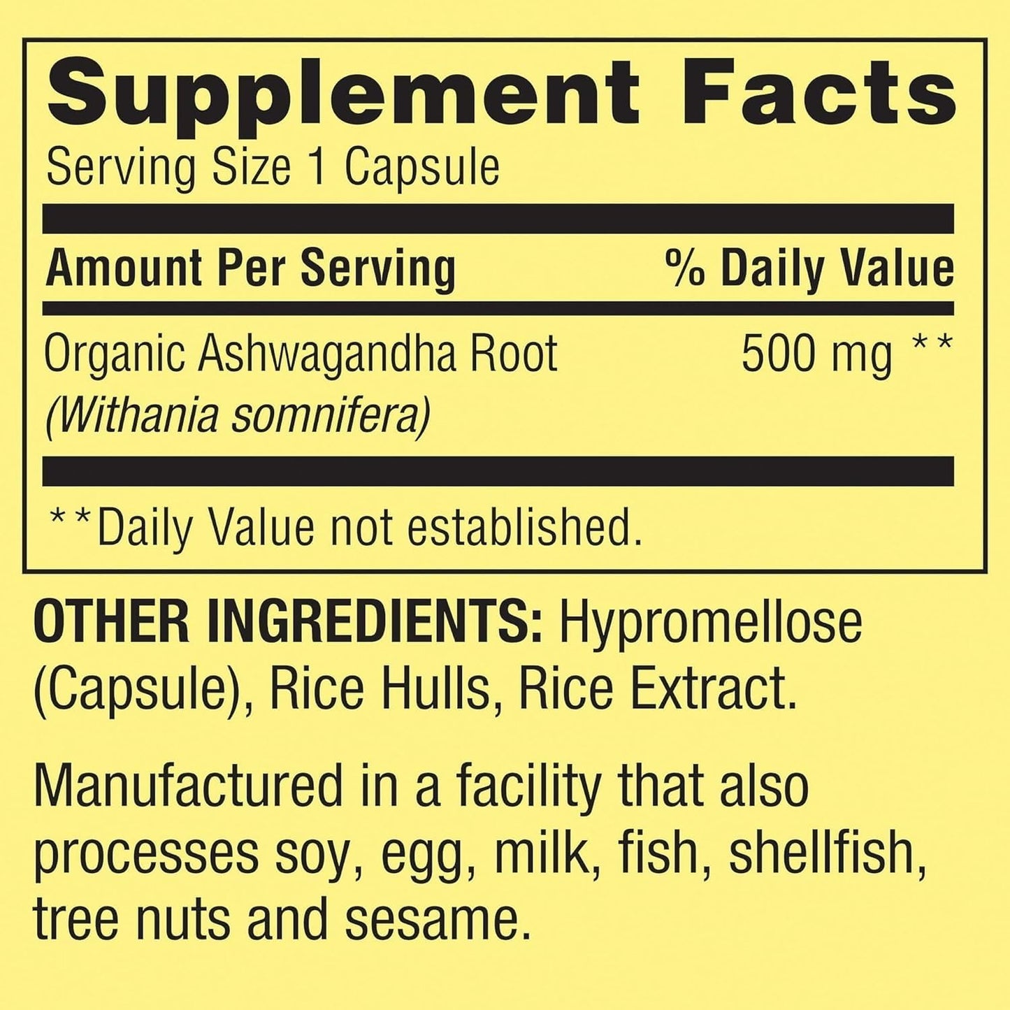 BASKETGOODS Ashwagandha 500mg Root Powder Capsules, 60 Count