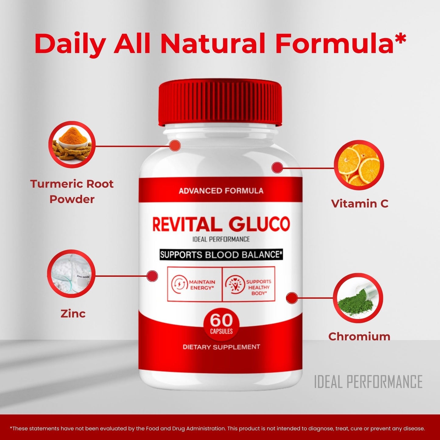 IDEAL PERFORMANCE Revital Gluco Capsules, 120 Capsules