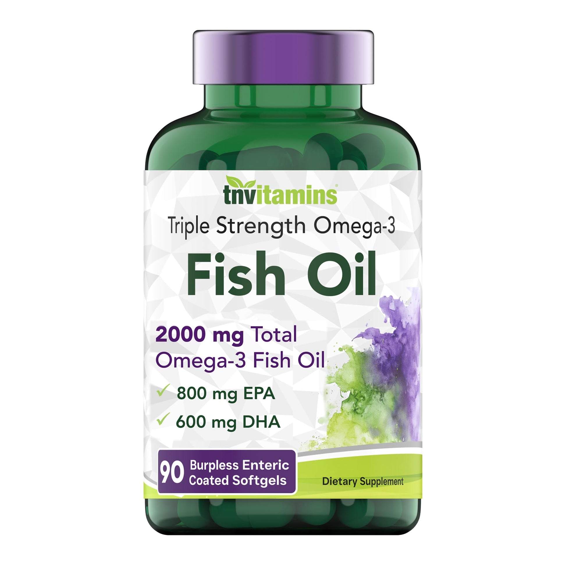 tnvitamins Burpless Omega-3 Fish Oil Softgels 90 Count