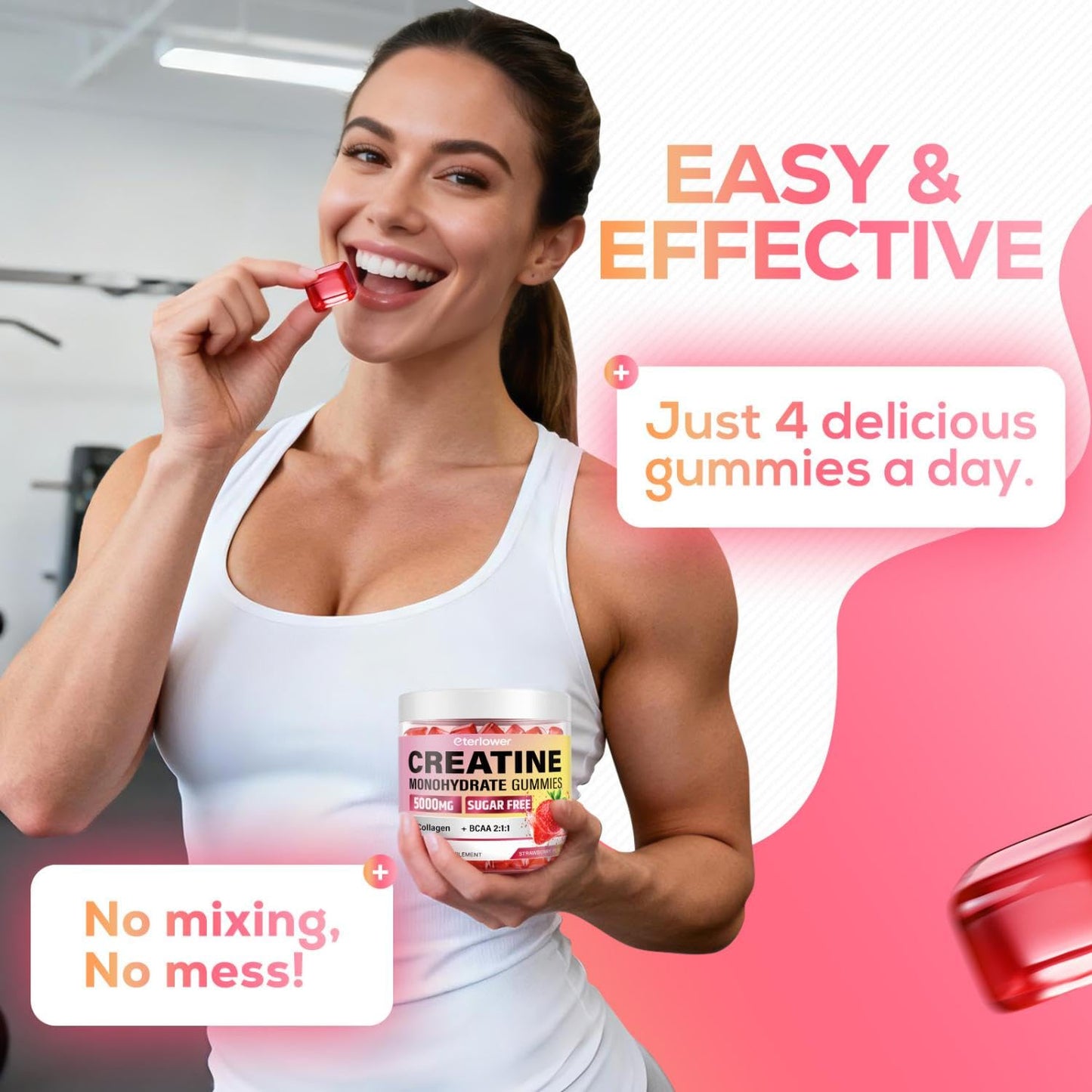 eterlower Creatine Monohydrate Gummies 100 Count