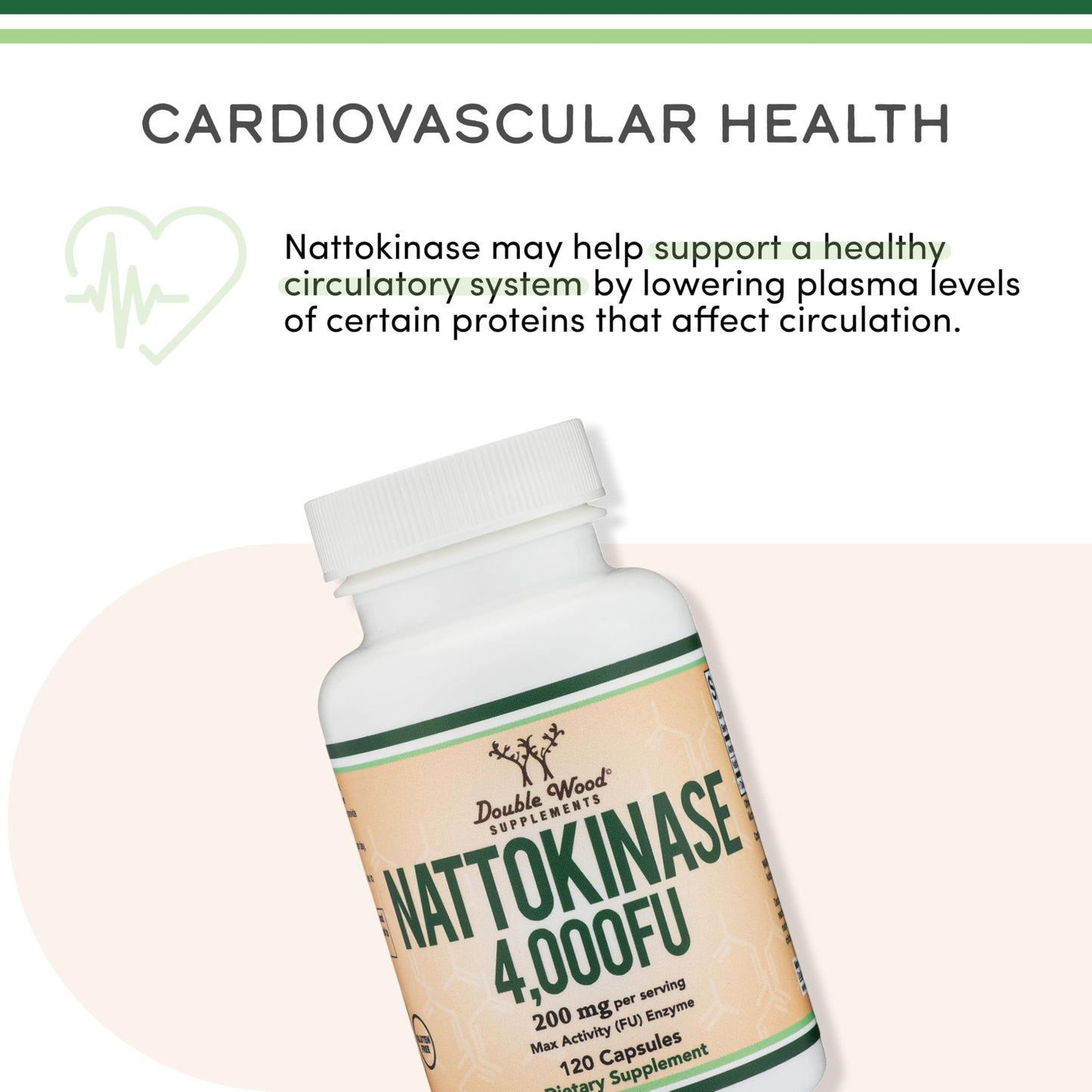 Double Wood Supplements Nattokinase Supplement 240 Capsules