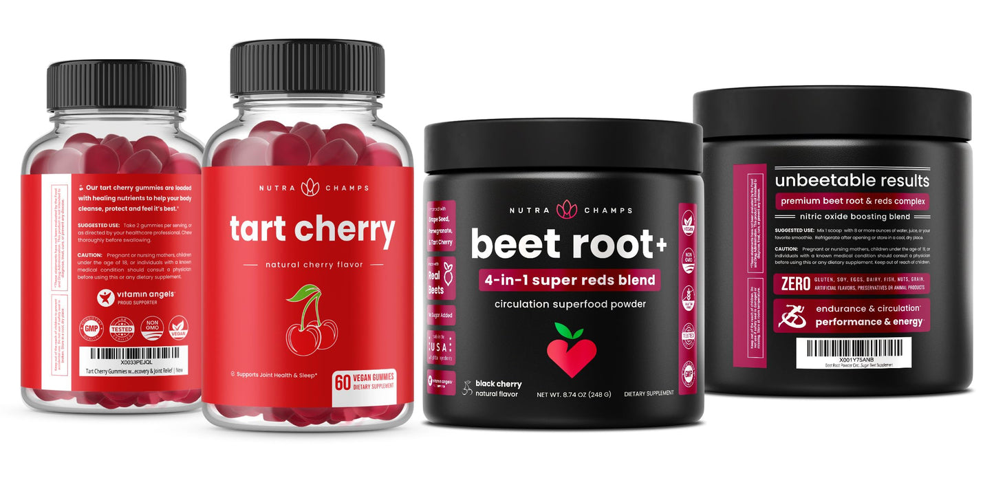 NutraChamps Tart Cherry Gummies & Beet Root Powder Gummy, 2 Count