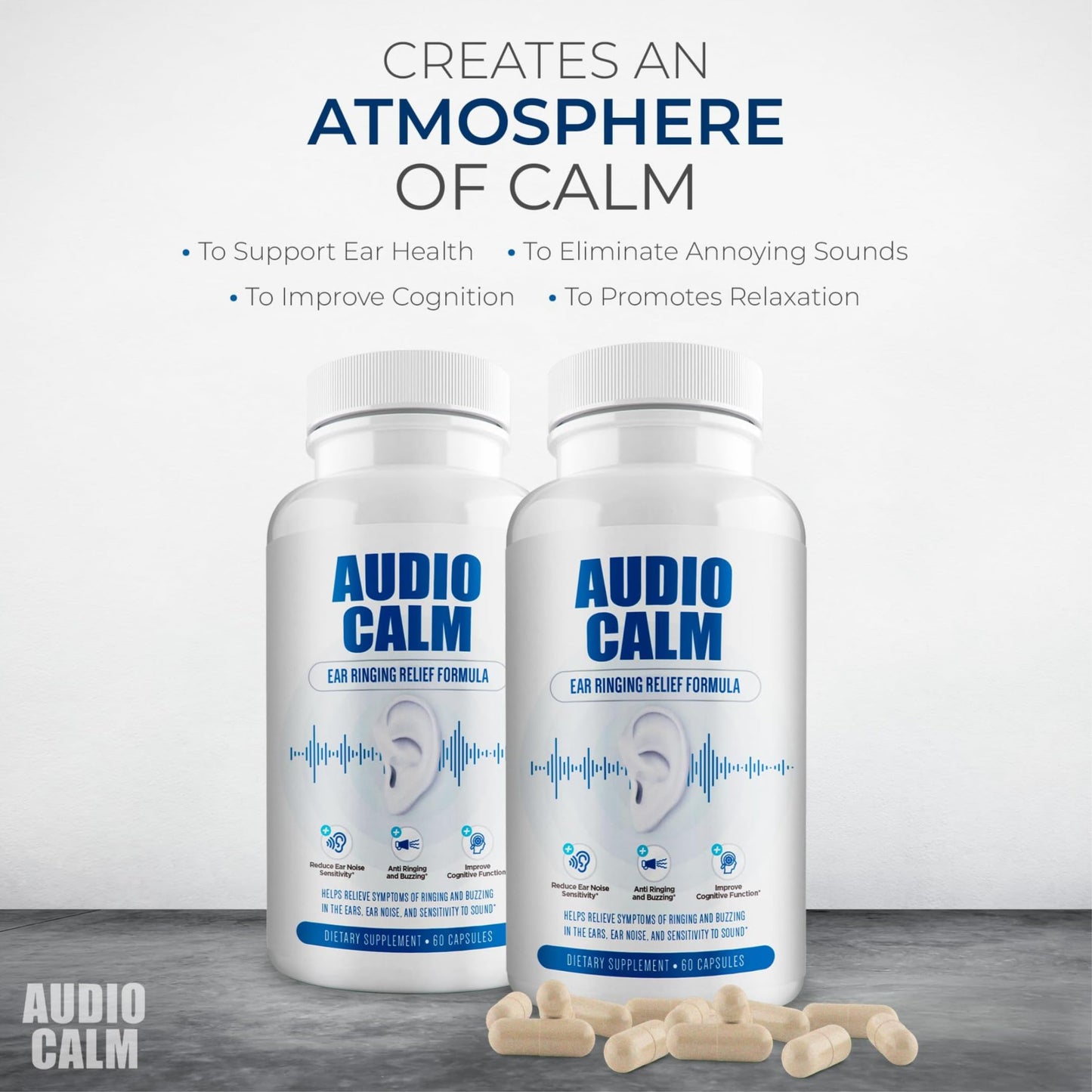 BACTICURE Audio Calm Tinnitus Relief Capsules 60 Count
