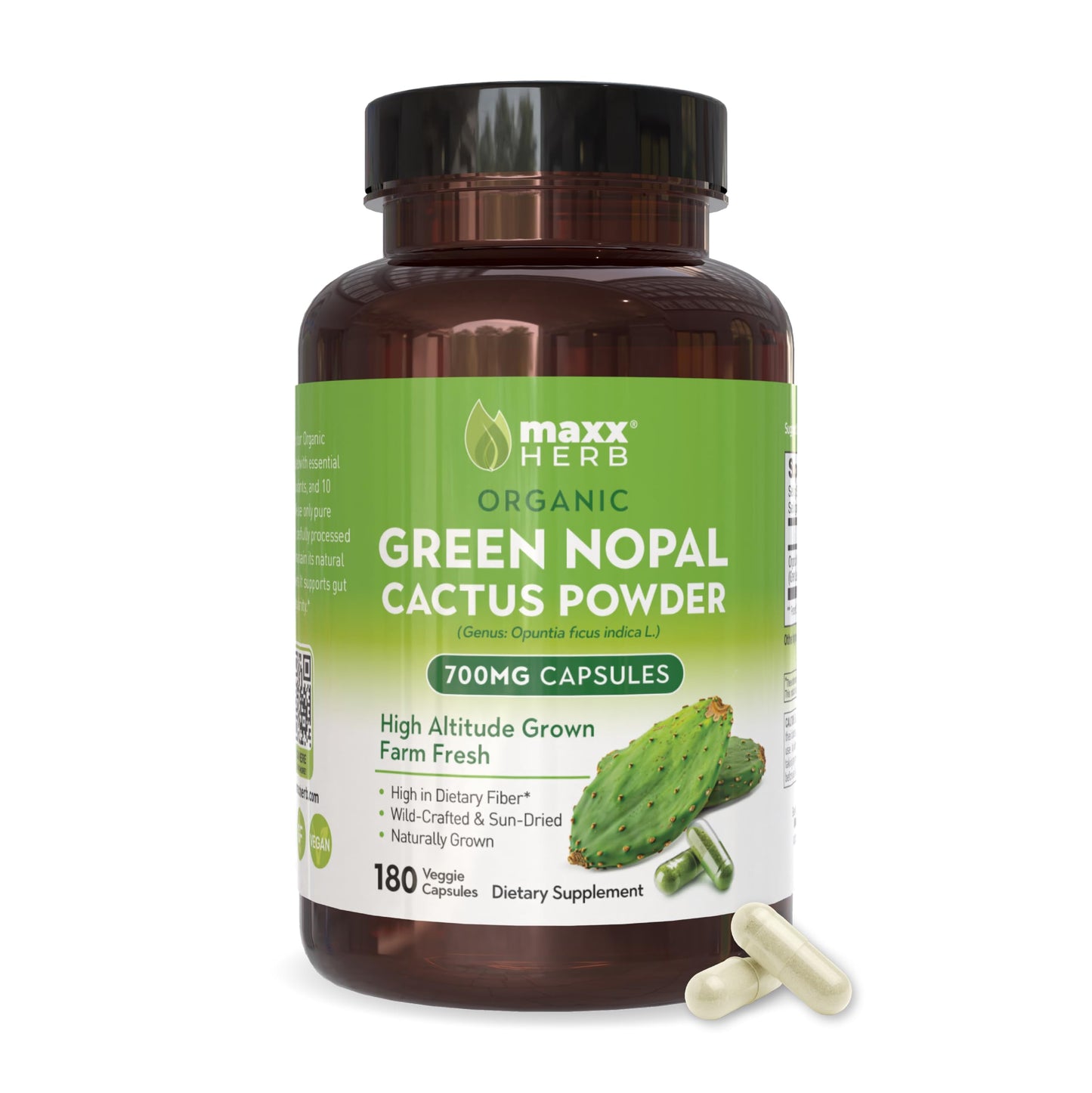 Maxx Herb Green Nopal Cactus Capsules, 180 Count