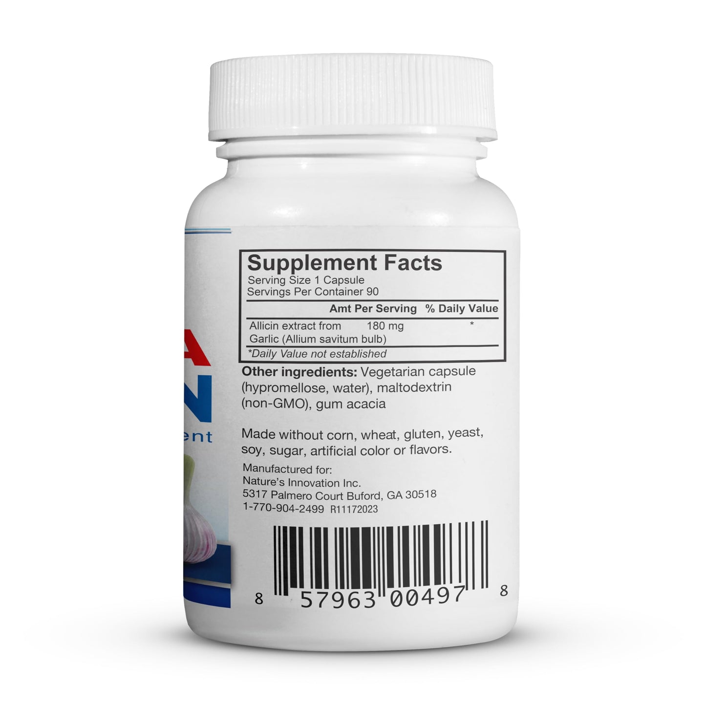 BuyNaturally Potent Allicin Odor Controlled Garlic Supplement Capsules 90 Count