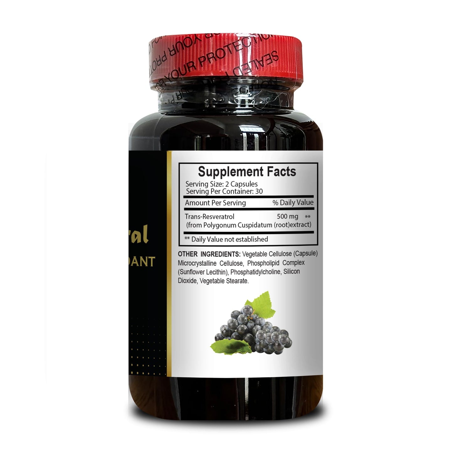 OLANTA TRADE SOLUTION Resveratrol Extract with Red Wine Extract, Trans-Resveratrol Antioxidant Supplement, 60 Capsules