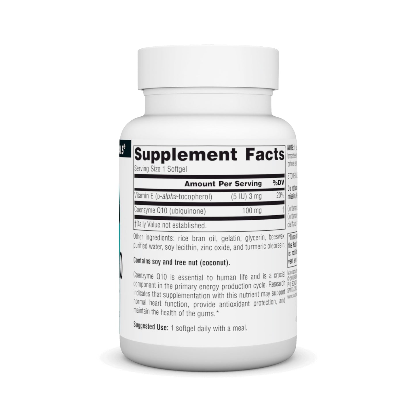 Source Naturals Coenzyme Q10 100 mg Softgels, 90 Softgels