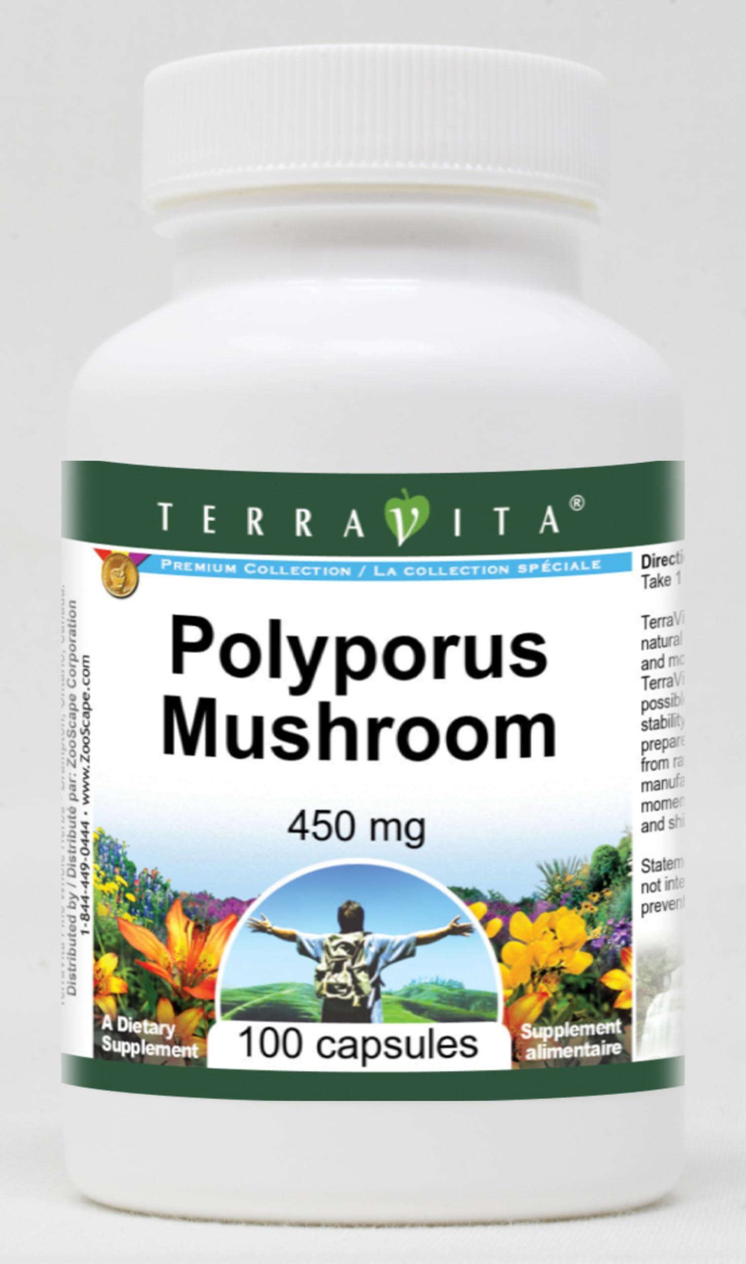 Terravita Polyporus Mushroom 450 mg Capsule, 300 Capsules