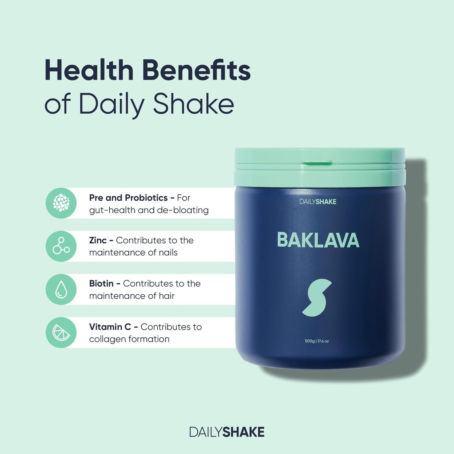Daily Shake Baklava Powder 17.6 Ounce