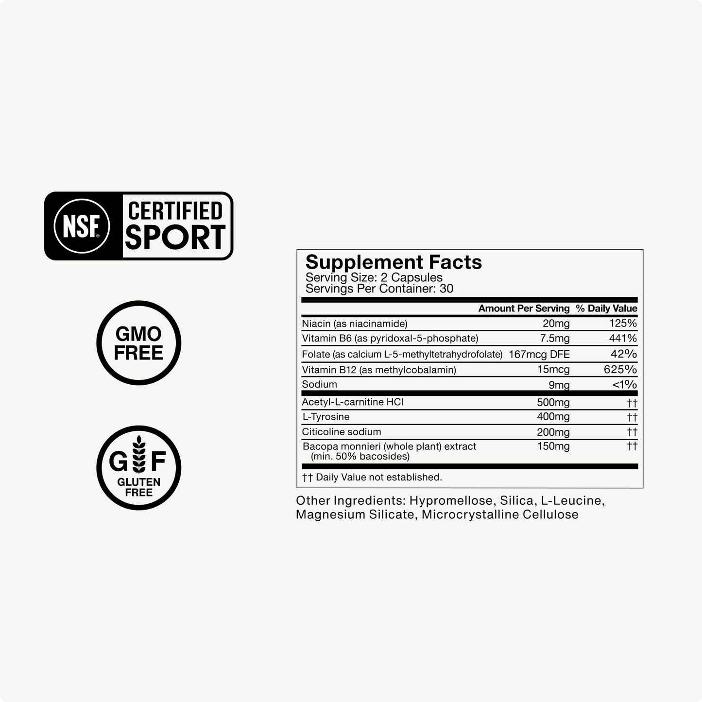 Momentous Brain Drive Nootropic Supplement Capsules 60 Count