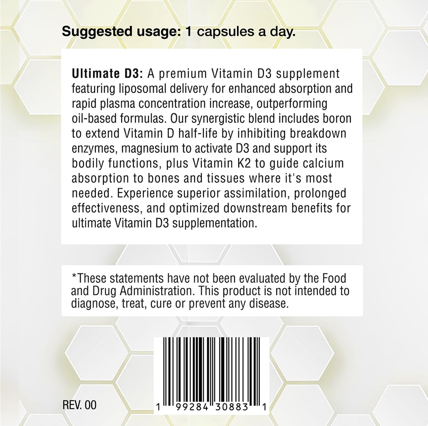 DCM Ultimate D3 Liposomal Vitamin D3 + K2 5000 IU with Boron & Magnesium, High Absorption Immune & Heart Health Support, 60 Capsules