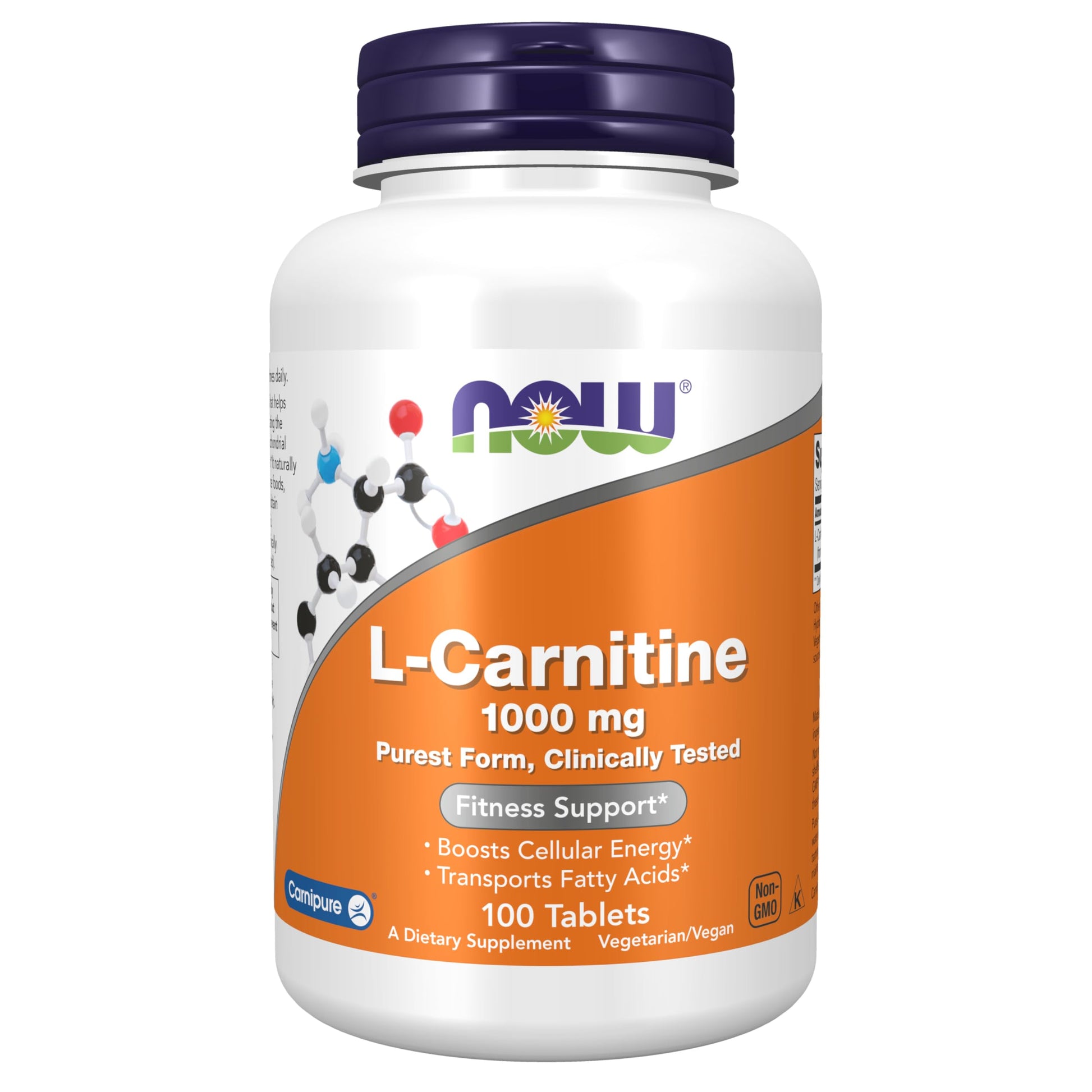 NOW Foods L-Carnitine 1,000 mg Tablet, 100 Tablets