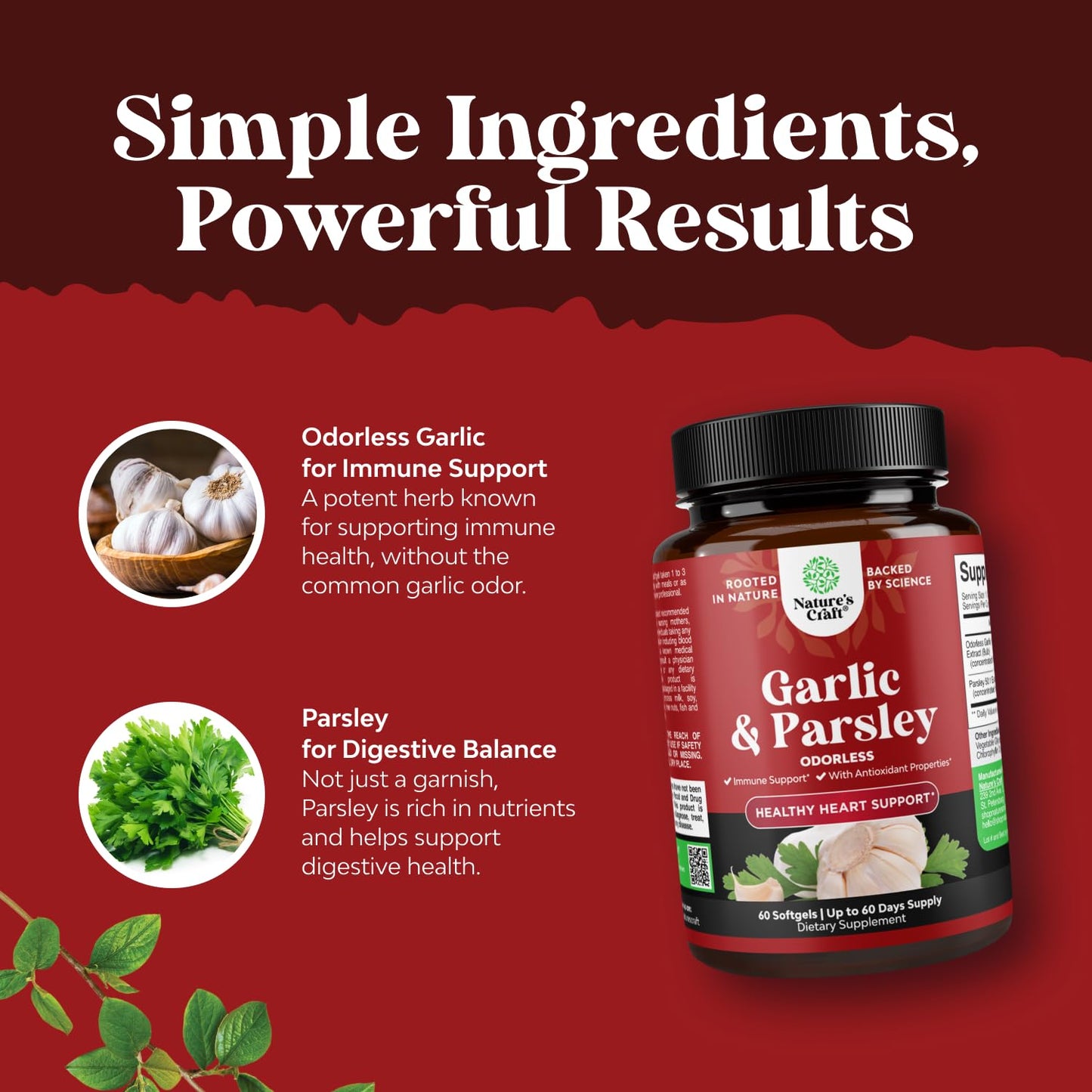 Natures Craft Odorless Garlic Softgels 60 Count