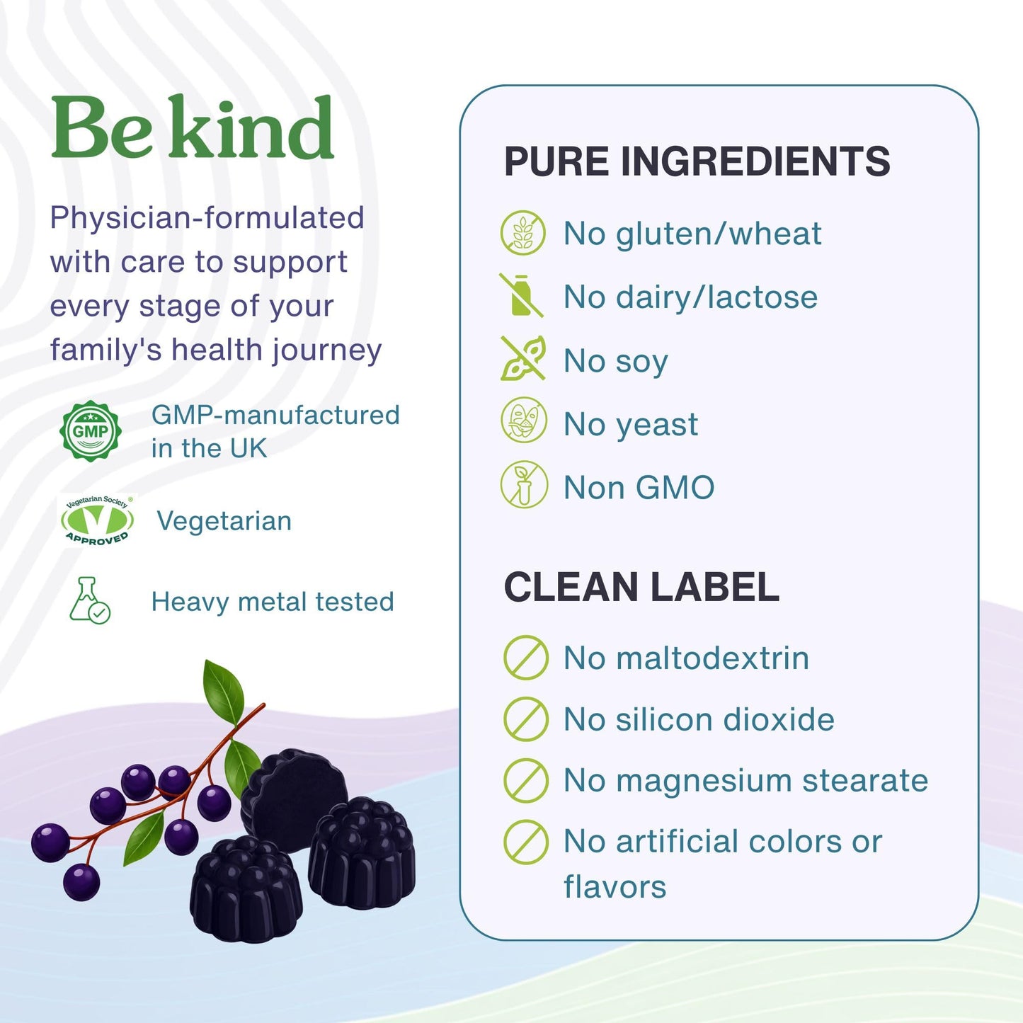Igennus Healthcare Nutrition Advanced Elderberry Immune Gummies, Vitamin C, Zinc & D3, 90 Gummies