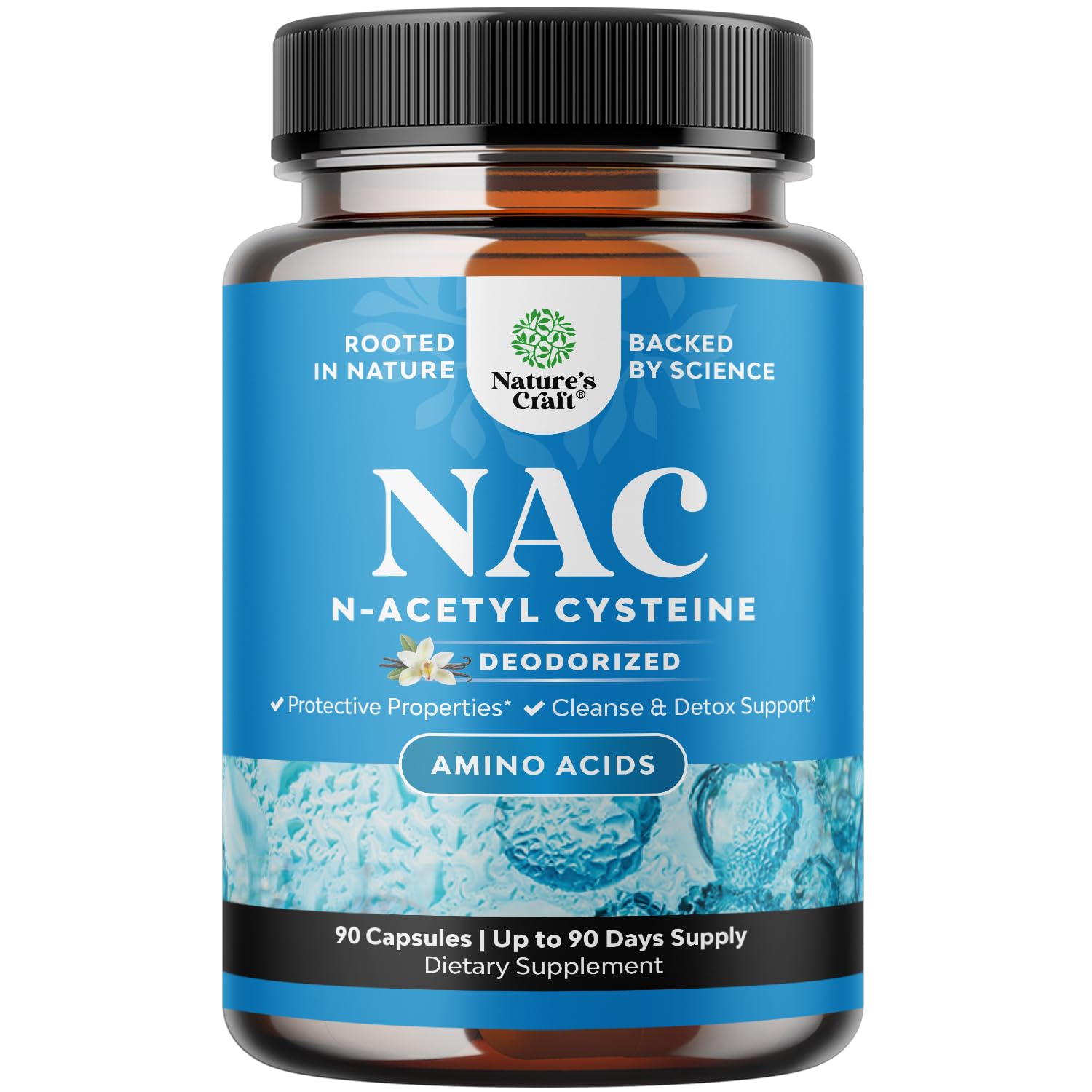 Natures Craft NAC Supplement N-Acetyl Cysteine Capsules, 600mg per Serving, 90 Count