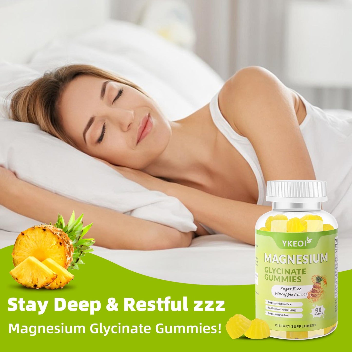 YKEOI Magnesium Glycinate Gummies 500 mg, 90 Count