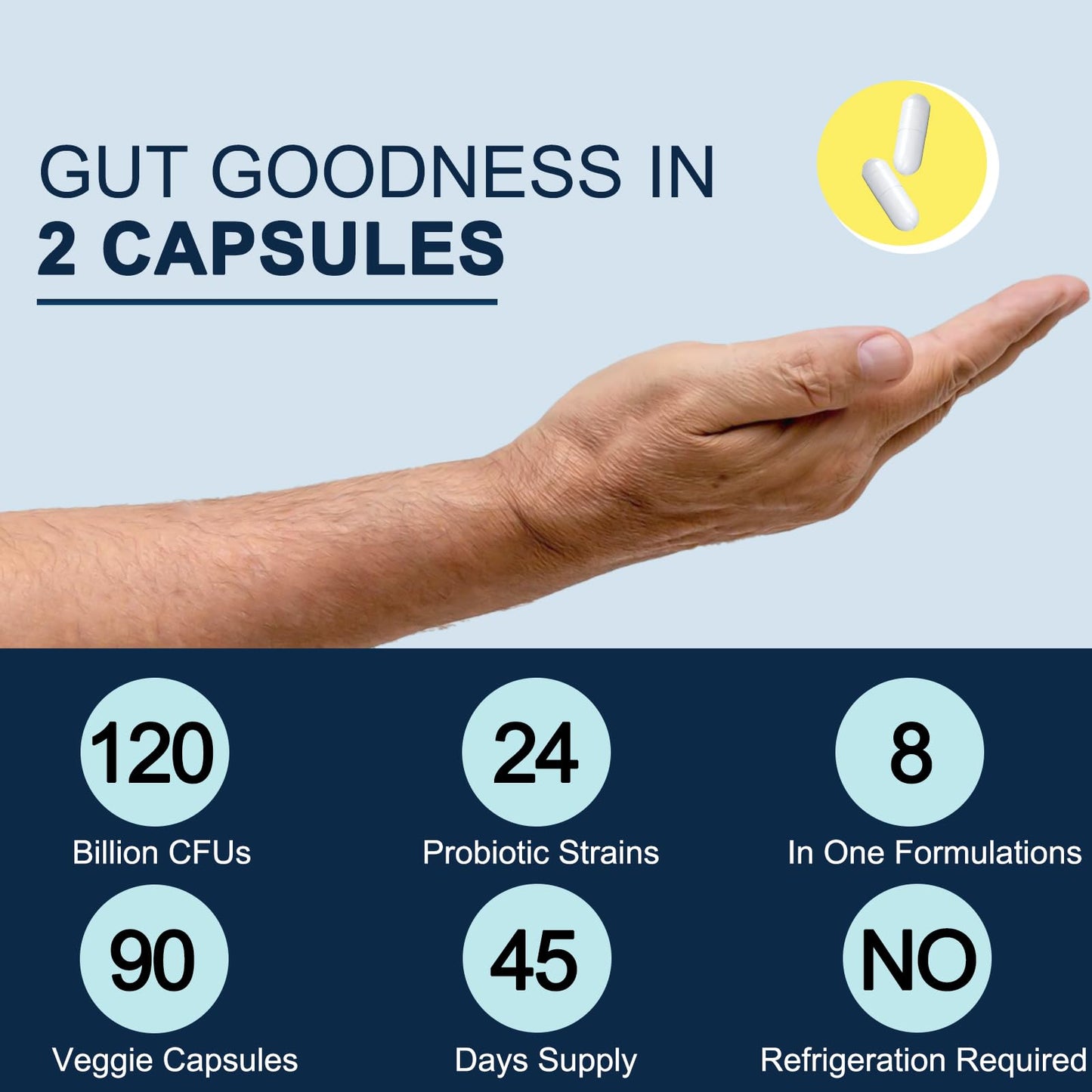DRFOSTER Probiotics for Men Digestive Health Capsule 90 Count