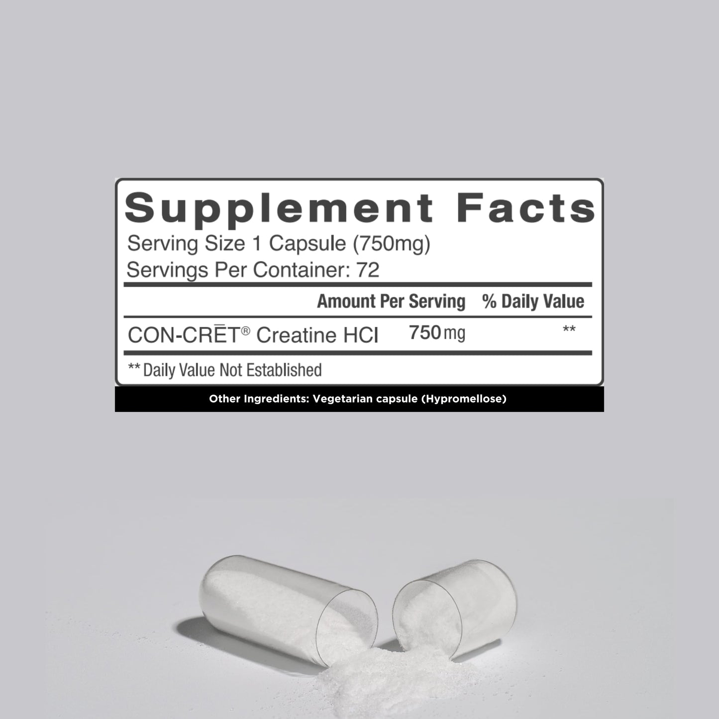 CON-CRET Creatine HCl Capsules 60 Count