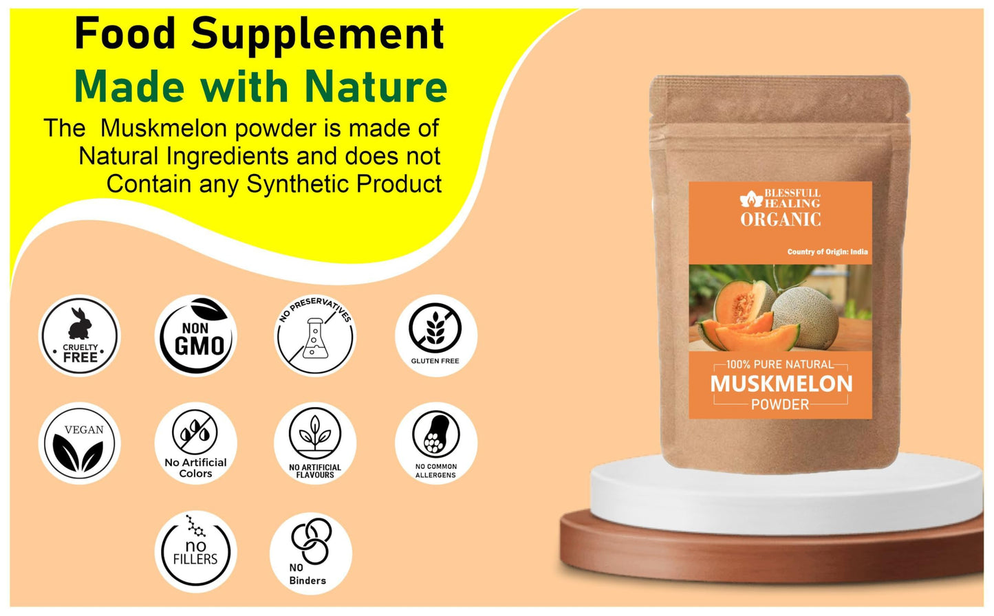 Blessfull Healing Organic Muskmelon Powder 7.05 oz