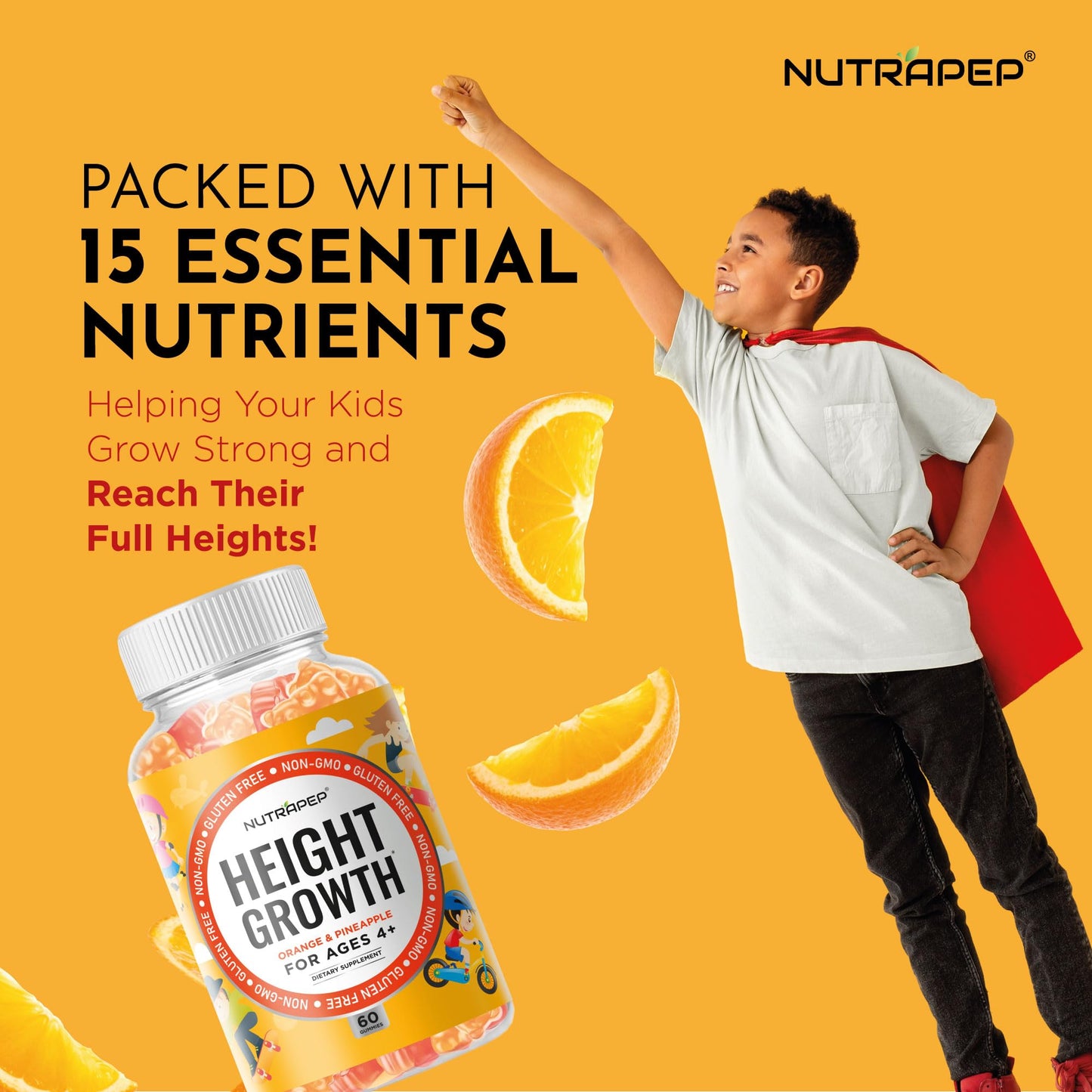NutraPep Teens Height Growth Supplement Gummies 60 Count
